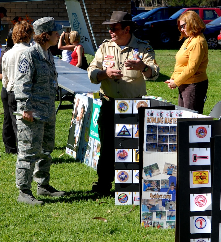 VANDENBERG AIR FORCE BASE, Calif.-- Chief Master Sergeant Cari Kent visits with various vendors at the Combined Federal Campaign kick off picnic held at Cochea Park. (U.S. Air Force photo by Airman 1st Class Antoinette Lyons)