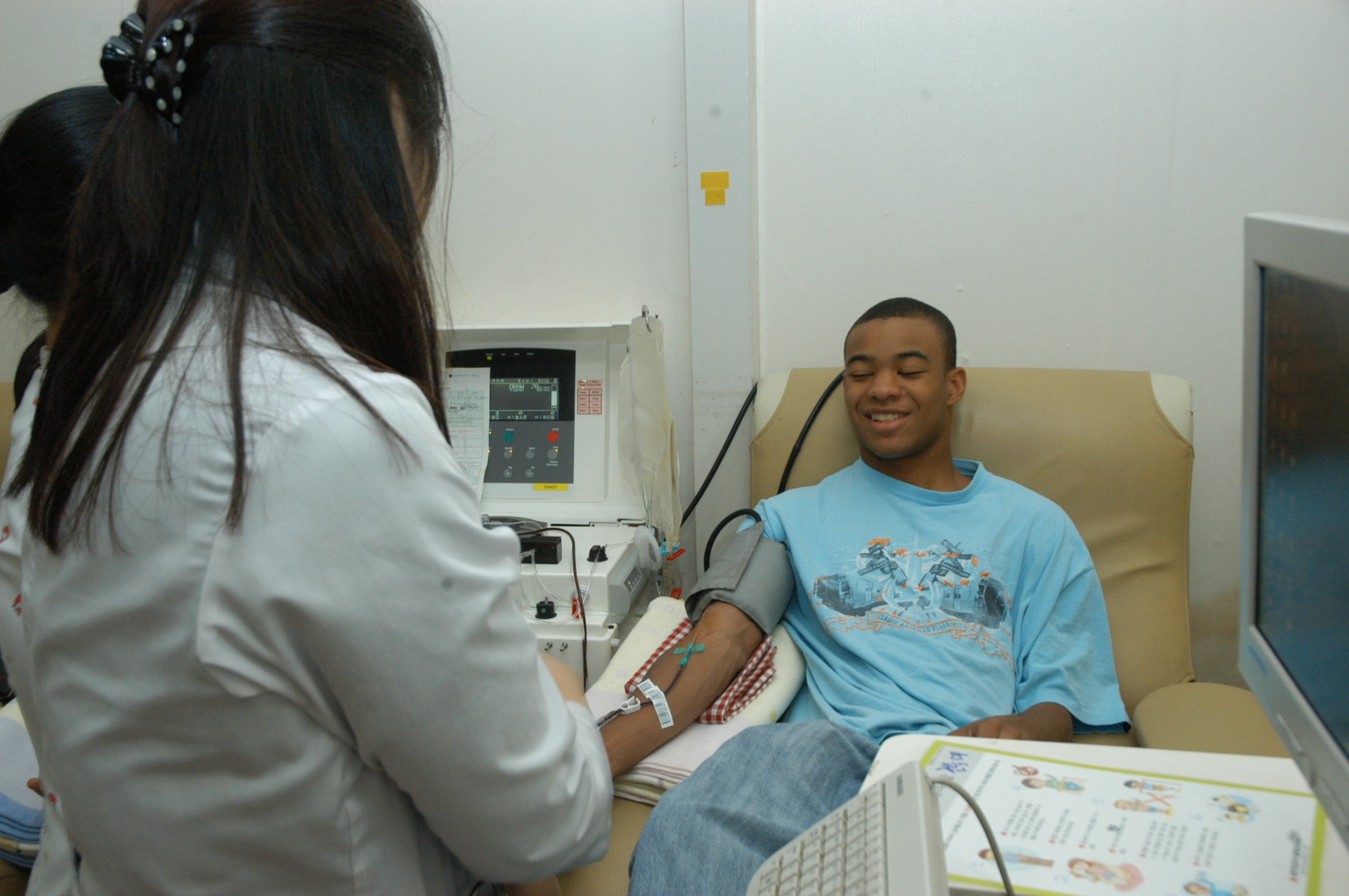 A wolfpack memeber has his blood drawn at the Kunsan University Hospital, Republic of Korea, October 10, 2008. (Courtesy Photo)