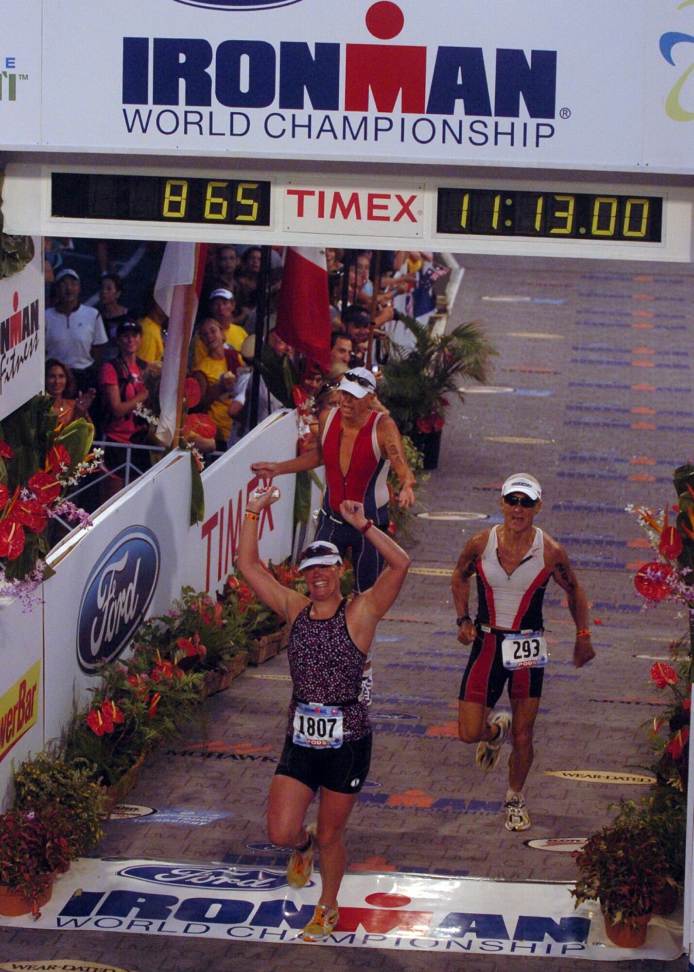 First Lt. Lisa Newman-Wise completes the final leg of the Ironman World Championship Triathlon in Kona, Hawaii Oct. 11. Lieutenant Newman-Wise finished the competition in 11 hours and 14 minutes. (Courtesy photo)