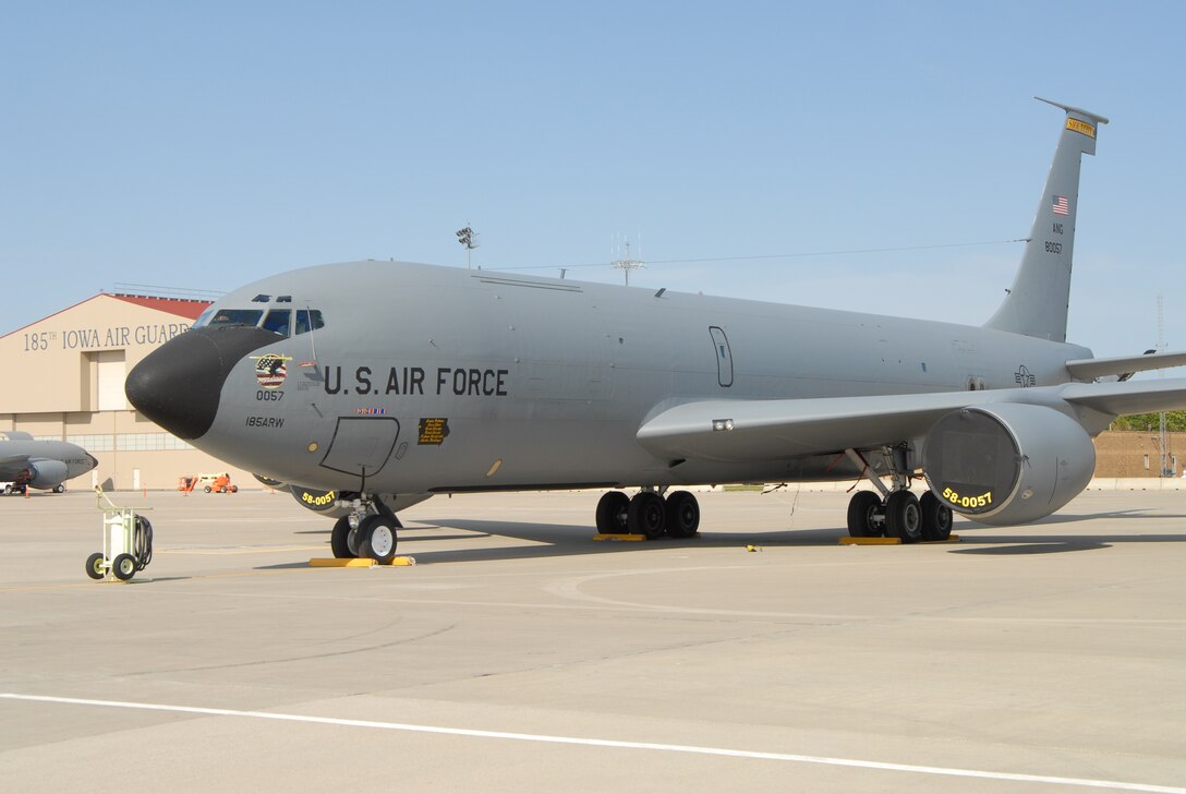 185th ARW Sioux City, Iowa KC-135 R on the ramp at the Iowa Air National Guard in Sioux City, Iowa. 