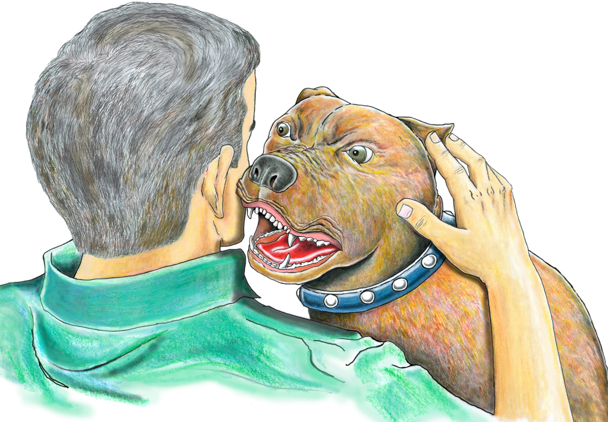 Man Head-Butts Pit Bull, loses Ear (Illustration by Sammie W. King)