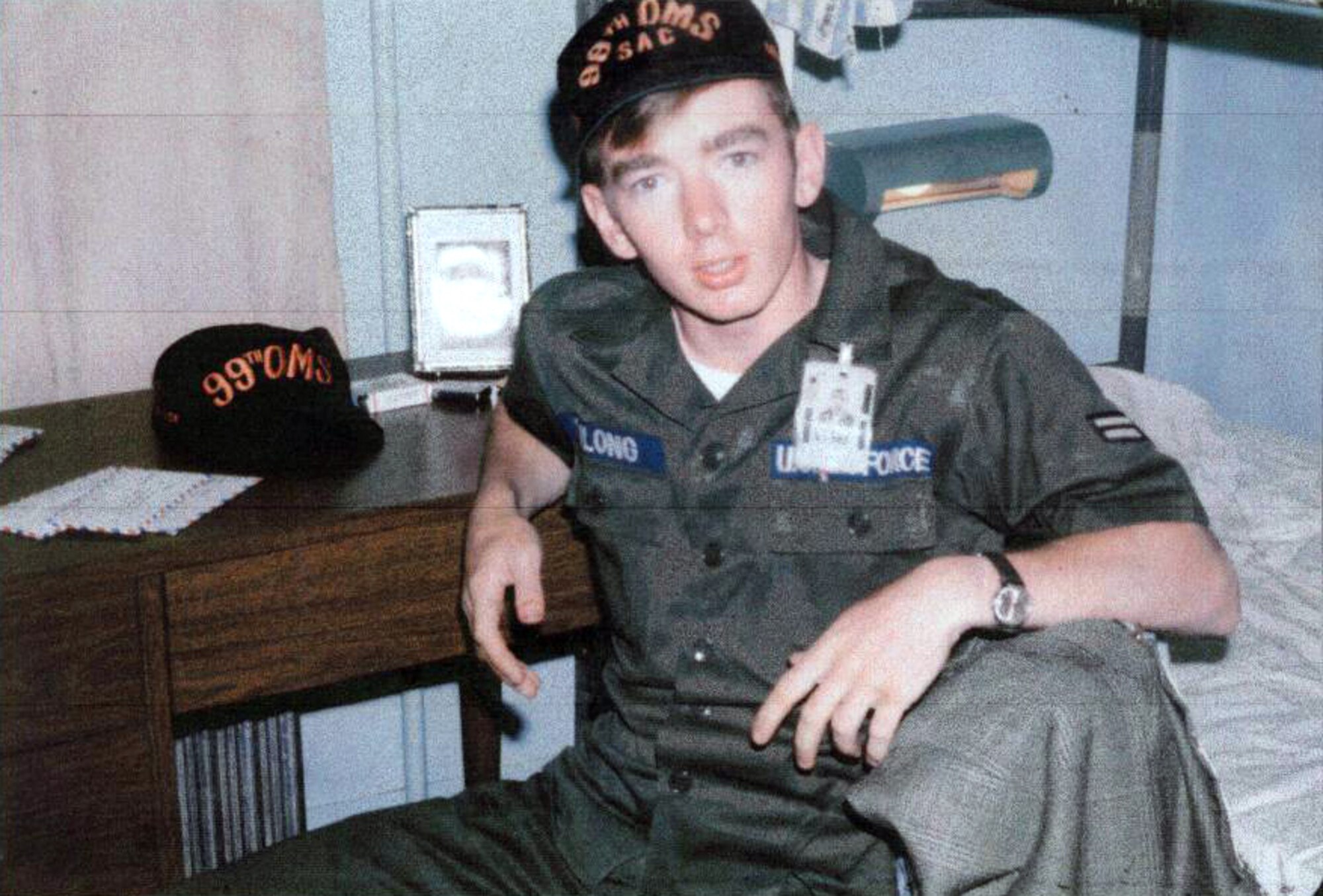 WHITEMAN AIR FORCE BASE, Mo. - "Airman" Robert Dulong, now a colonel and the  509th Maintenance Group commander, poses in his former dorm room. Colonel Dulong will retire after 40 years of service Oct. 27 at 10 a.m. The ceremony will take place in building 29, the Weapons Load Trainer hanger.