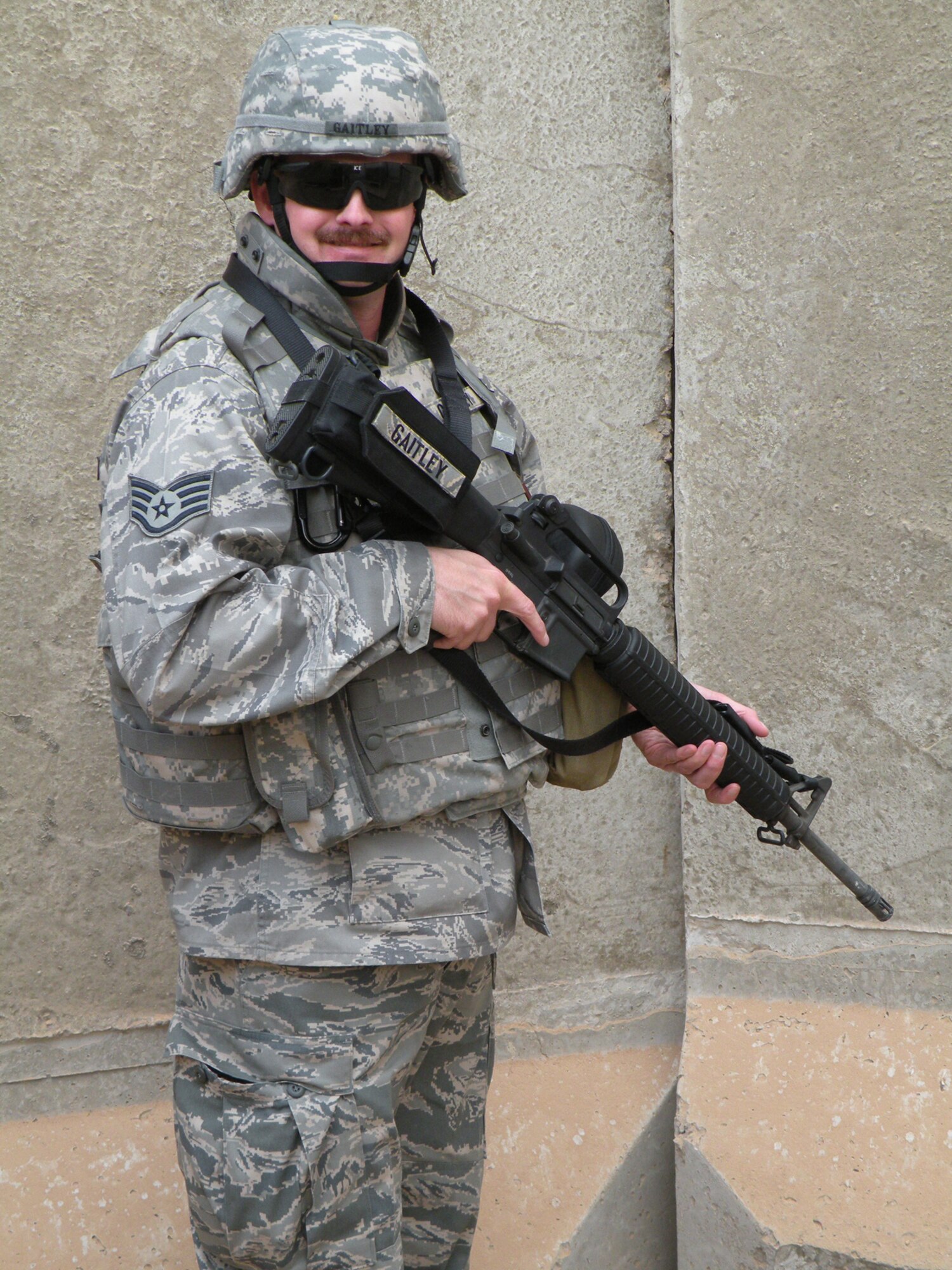 Staff Sgt. Scott Gaitley, 931st Air Refueling Group historian, is deployed in support of Operation Iraqi Freedom. (Courtesy photo)                               