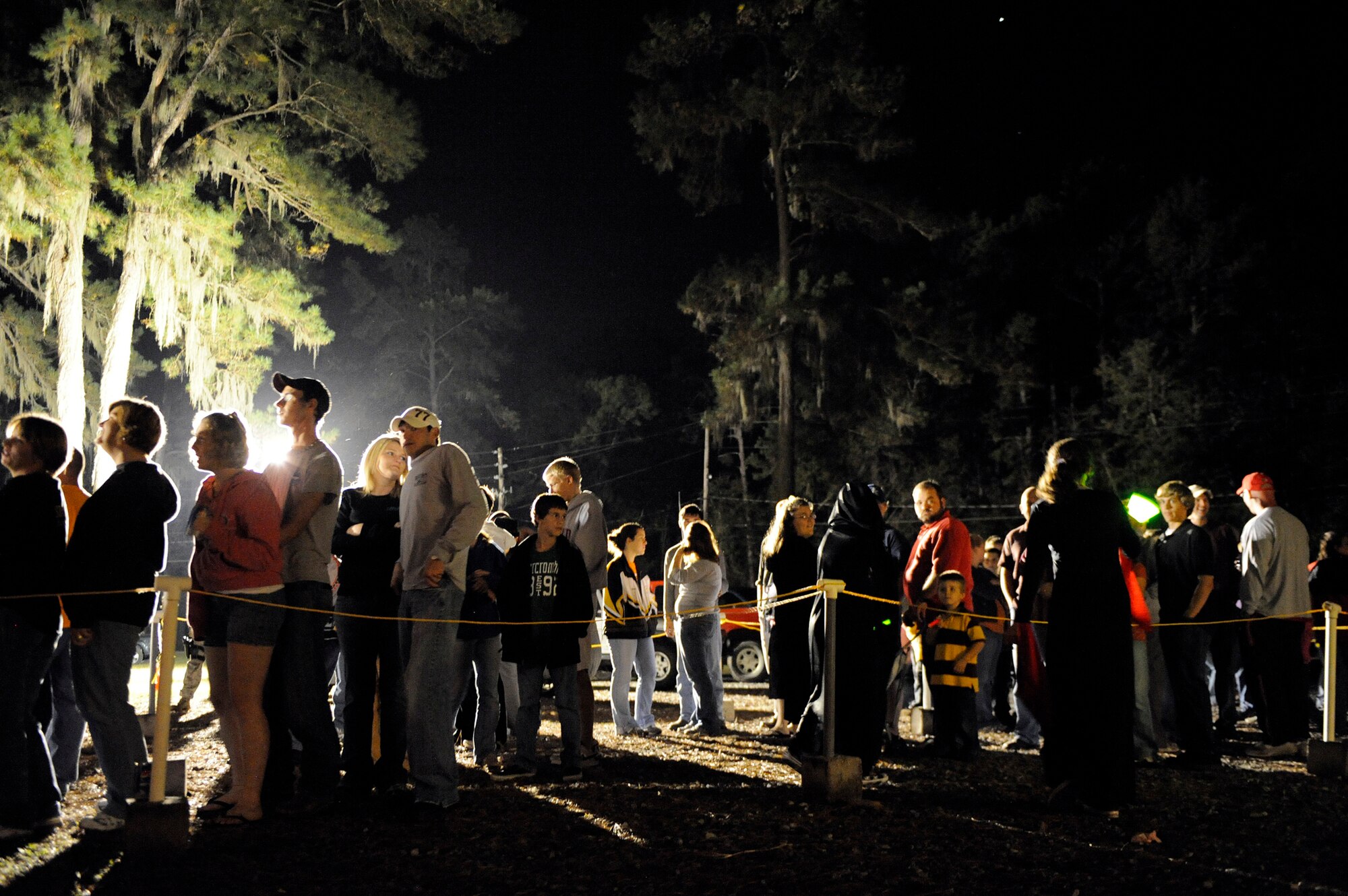 MOODY AIR FORCE BASE, Ga. – Team Moody members wait in line for the 23rd Civil Engineer Squadron Haunted House Oct. 25 here. The haunted house is open until Nov. 1. (U.S. Air Force photo by Senior Airman Brittany Barker) 