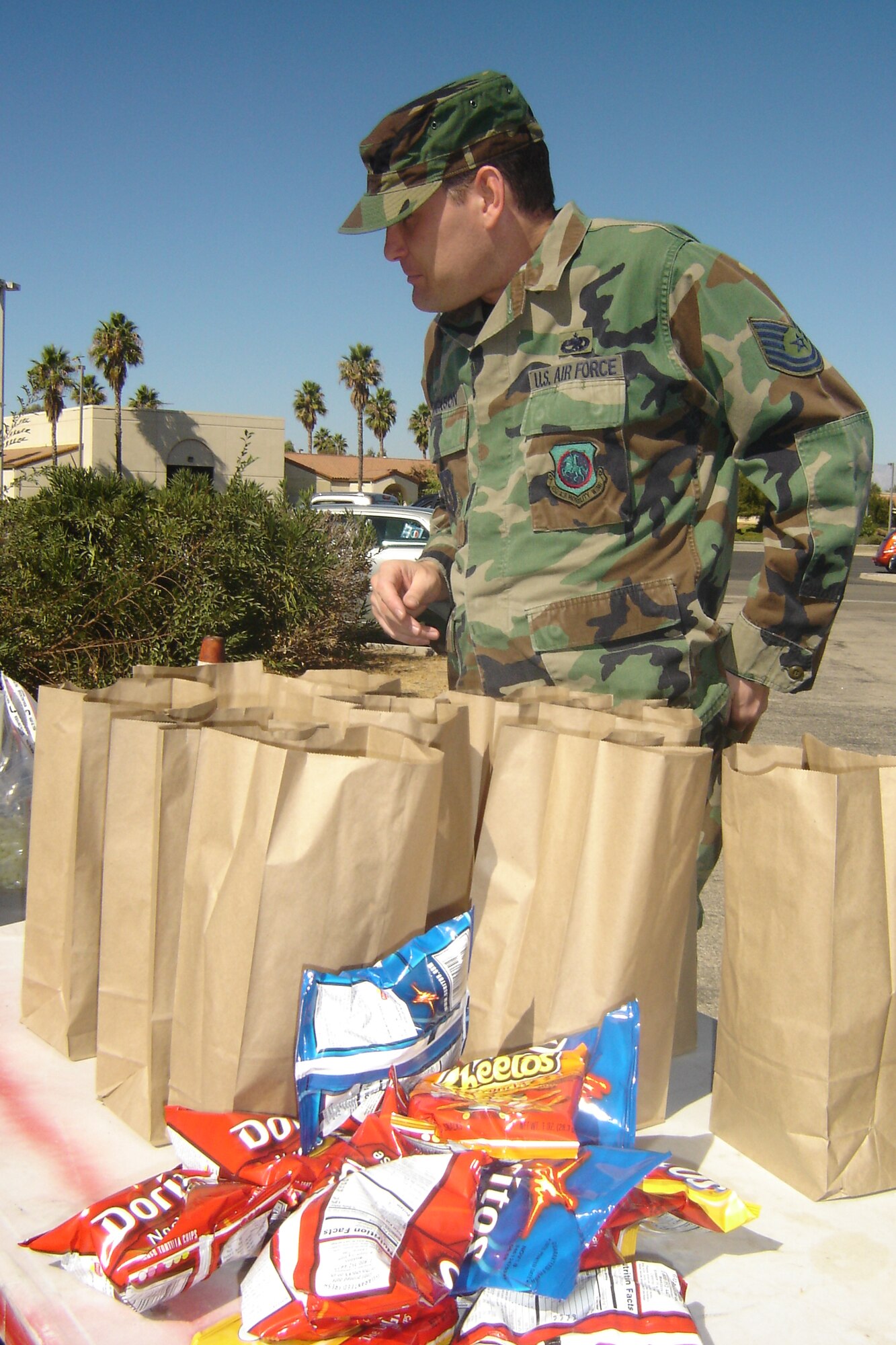 Technical Sgt. James Erickson, 452 MXS takes a minute to make up his mind. (U.S. Air Force photo by Will Alexander)