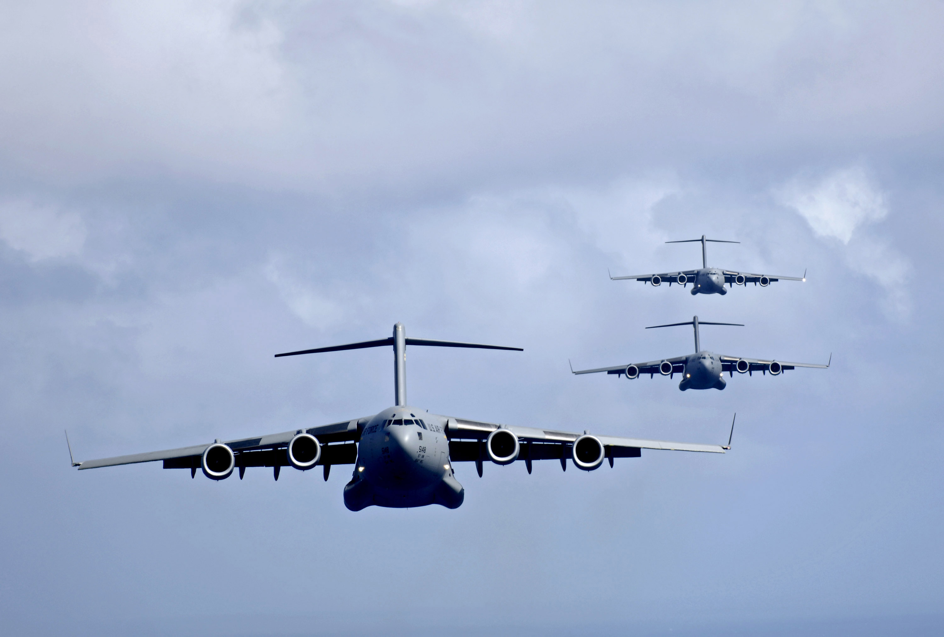 Hickam Airmen conduct 4-ship C-17 airdrop training