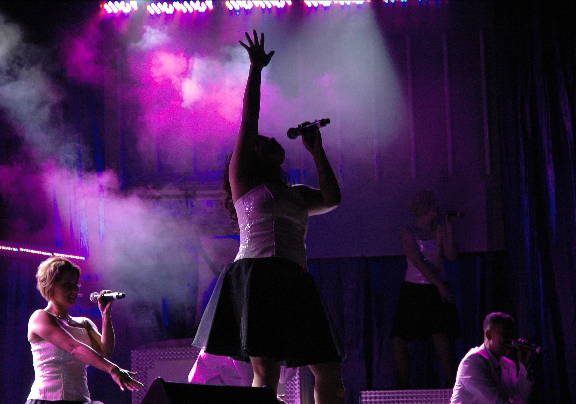EGLIN AIR FORCE BASE, Fla. -- Tops in Blue, an all-active duty US Air Force special unit made up of talented amateur performers selected for their entertainment abilities, visited the Team Eglin family, Oct. 26 at the Northwest Florida State College. (US Air Force photo/Airman 1st Class Anthony Jennings)