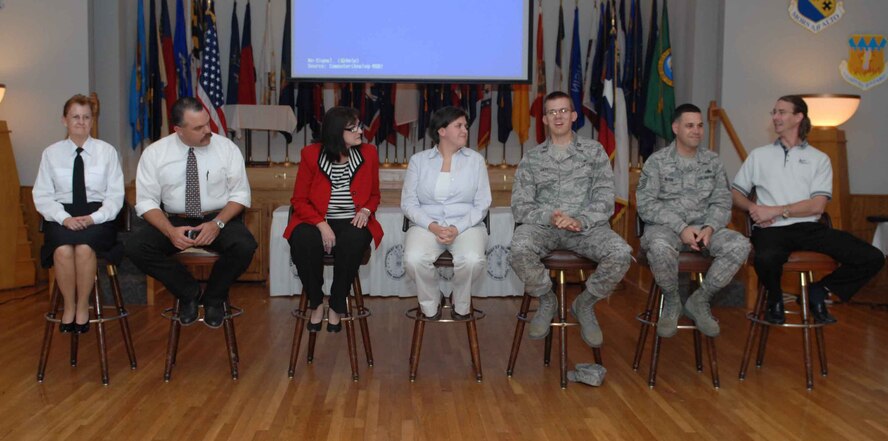 DYESS AIR FORCE BASE, Texas -- The Domestic Violence Awareness Conference panel of representatives answer questions from the audience here, Oct. 24. The conference lasted a full day covering a multitude of areas surrounding Domestic Violence. (U.S. Air Force photo/Senior Airman Domonique Simmons)
