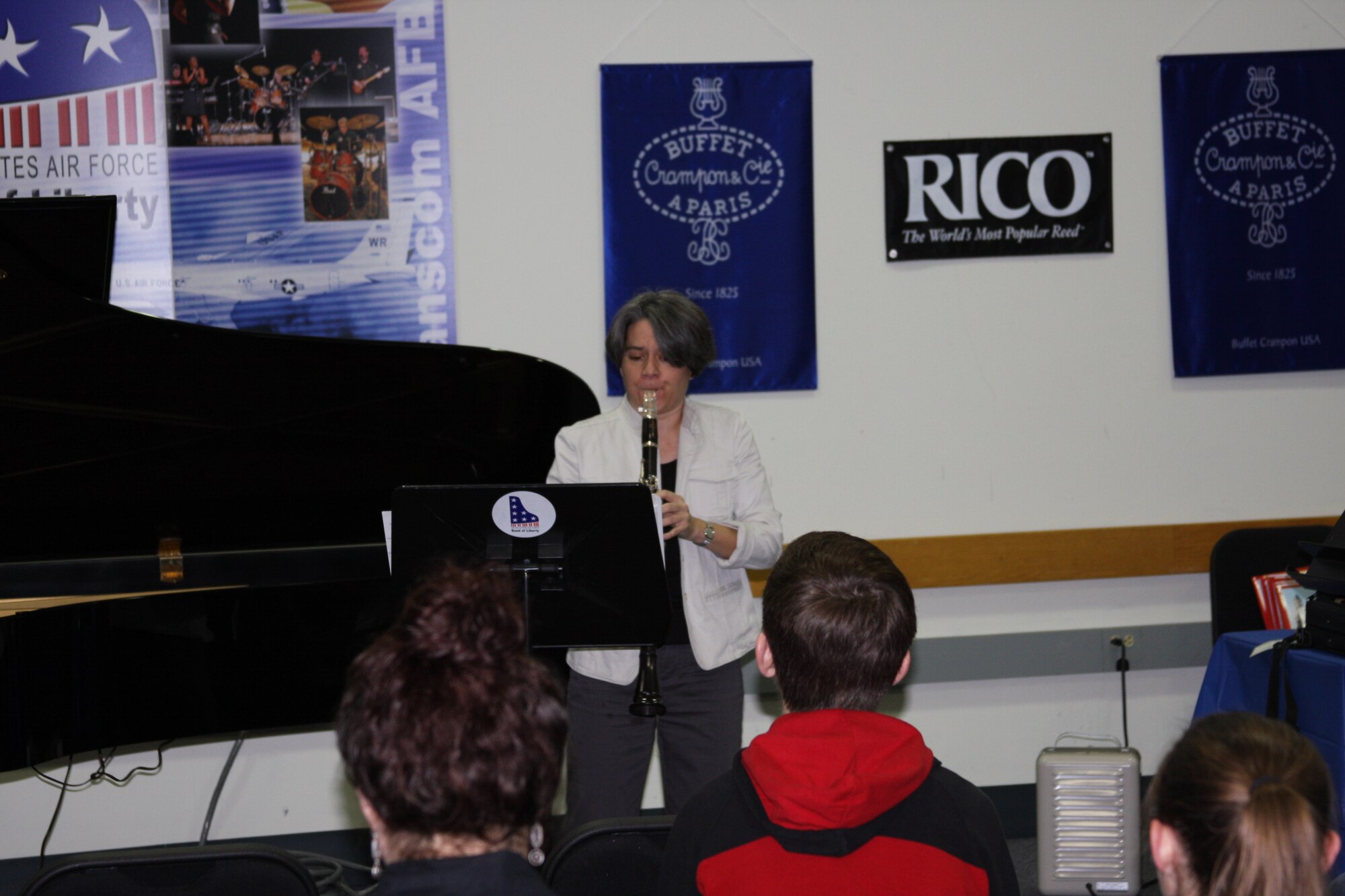 Guest artist Michele Gingras performs a mini-recital to open the Band of Liberty Clarinet Day. October 11, 2008.