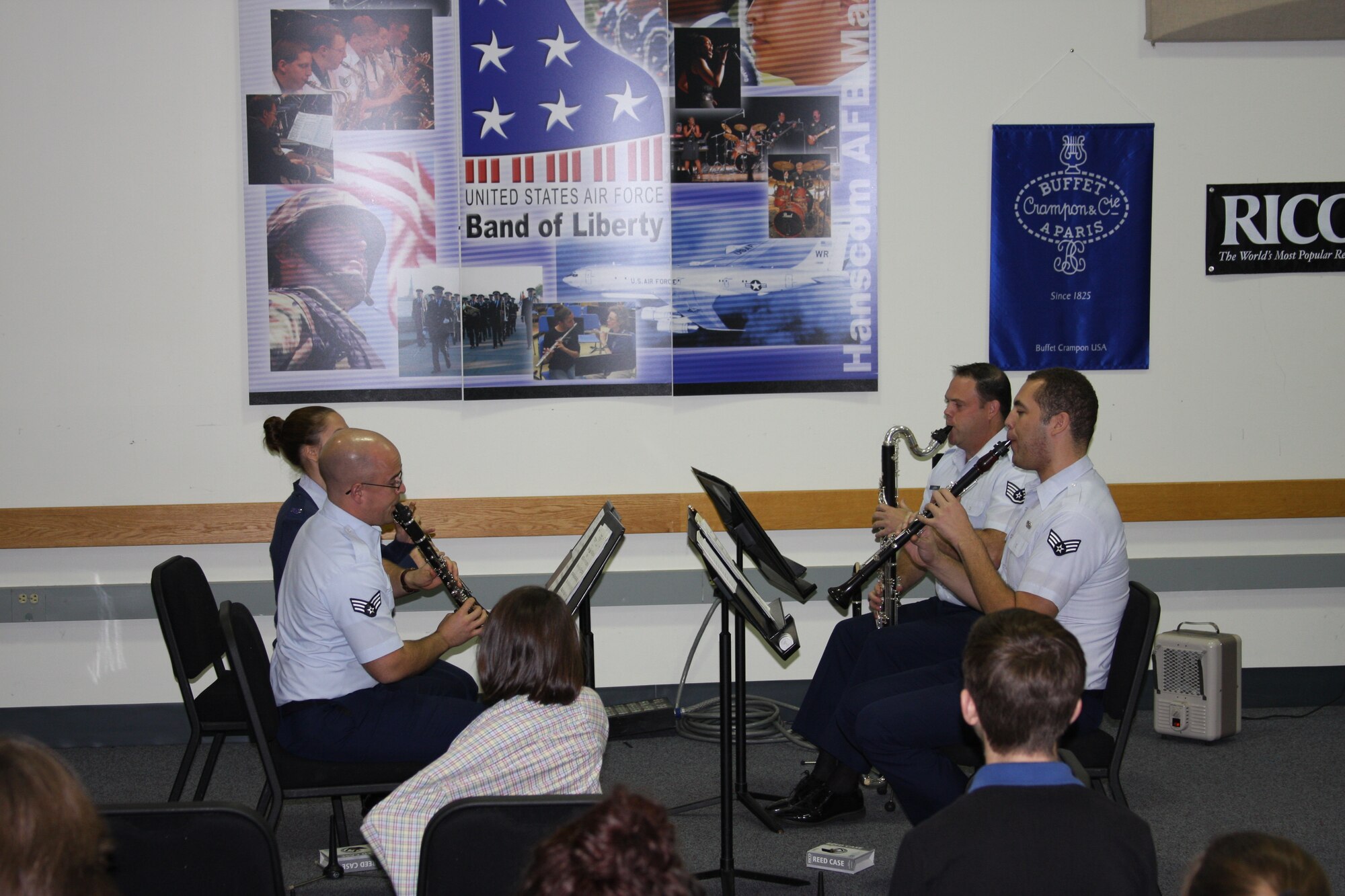 The Bay State Winds clarinet quartet performs the Serenade, op. 83 by Jeno Takacs at Clarinet Day. October 11, 2008.