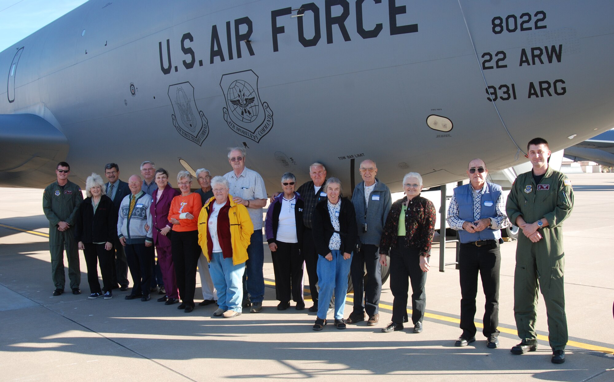 MCCONNELL AIR FORCE BASE, Kan. -- Military retirees visit McConnell and explore a KC-135 Stratotanker during a tour on Military Retiree Appreciation Day, Oct 25. Local and base organizations provided information about services available to the retired military community and their families. (Photo by Airman 1st Class Jessica Lockoski)