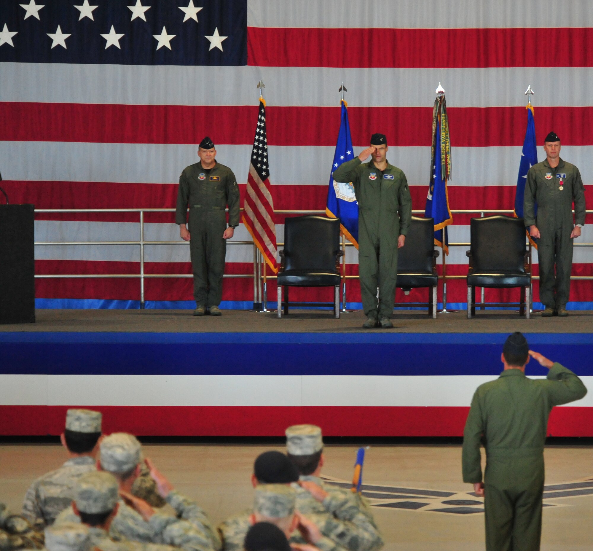 SHAW AIR FORCE BASE, S.C. --  The 20th Fighter Wing salutes its new Commander Colonel Joseph T. Guastella, JR.  Col. Guastella assumed command of the 20 FW on October 29 from former Commander Col. James N. Post III. (U.S. Air Force photo/Staff. Sgt Patrick Mitchell)
