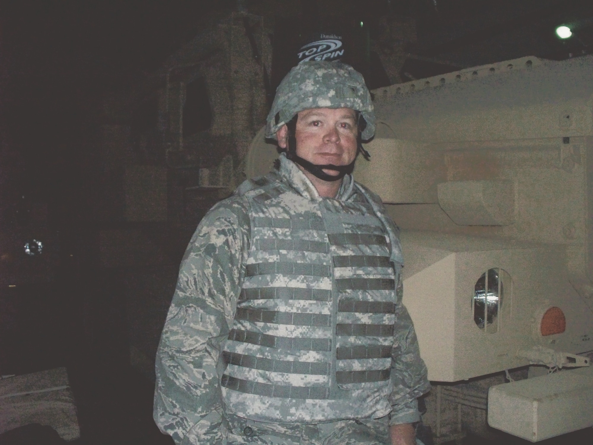 John Lester, seen here wearing Air Force body armor, was one of two civilians who deployed from the 652nd CBSG in support of an Air Force Central Command mission. Courtesy photo