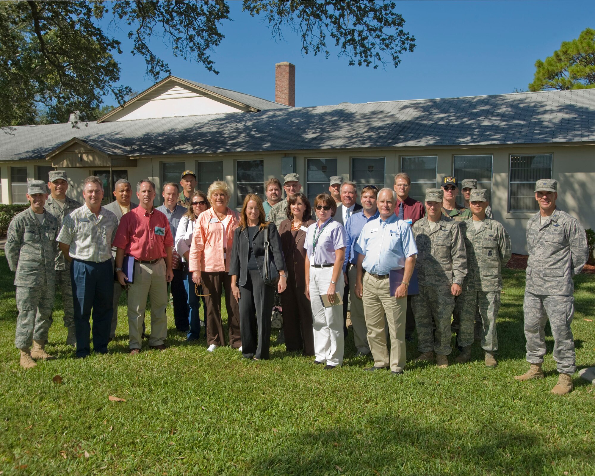 EGLIN AIR FORCE BASE, Fla. -- The 96th Air Base Wing's honorary commanders met with Col. Bruce McClintock, 96th ABW commander, Oct. 15. They received a windshield tour of upcoming projects conducted on base, to include an inside look of a housing complex.  (U.S.
Air Force photo by Greg Murry)
