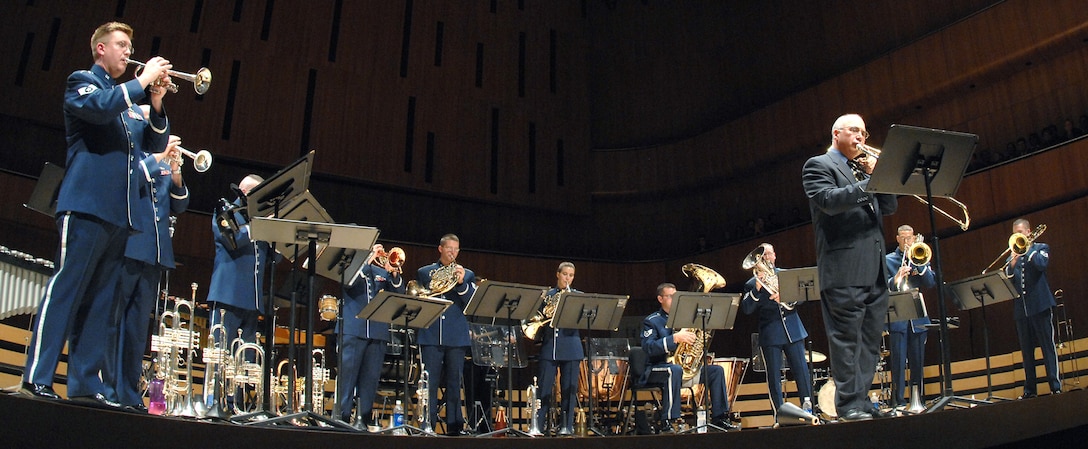 Mr. Joseph Alessi, principal trombonist with the New York Philharmonic, and the USAF Brass in Blue presented the world-premiere of a trombone solo by Nebraska composer Dr. Eric Richards. This performance was part of 'Slides Across the Heartland' presented at the Holland Performing Arts Center on Monday, October 20, 2008.