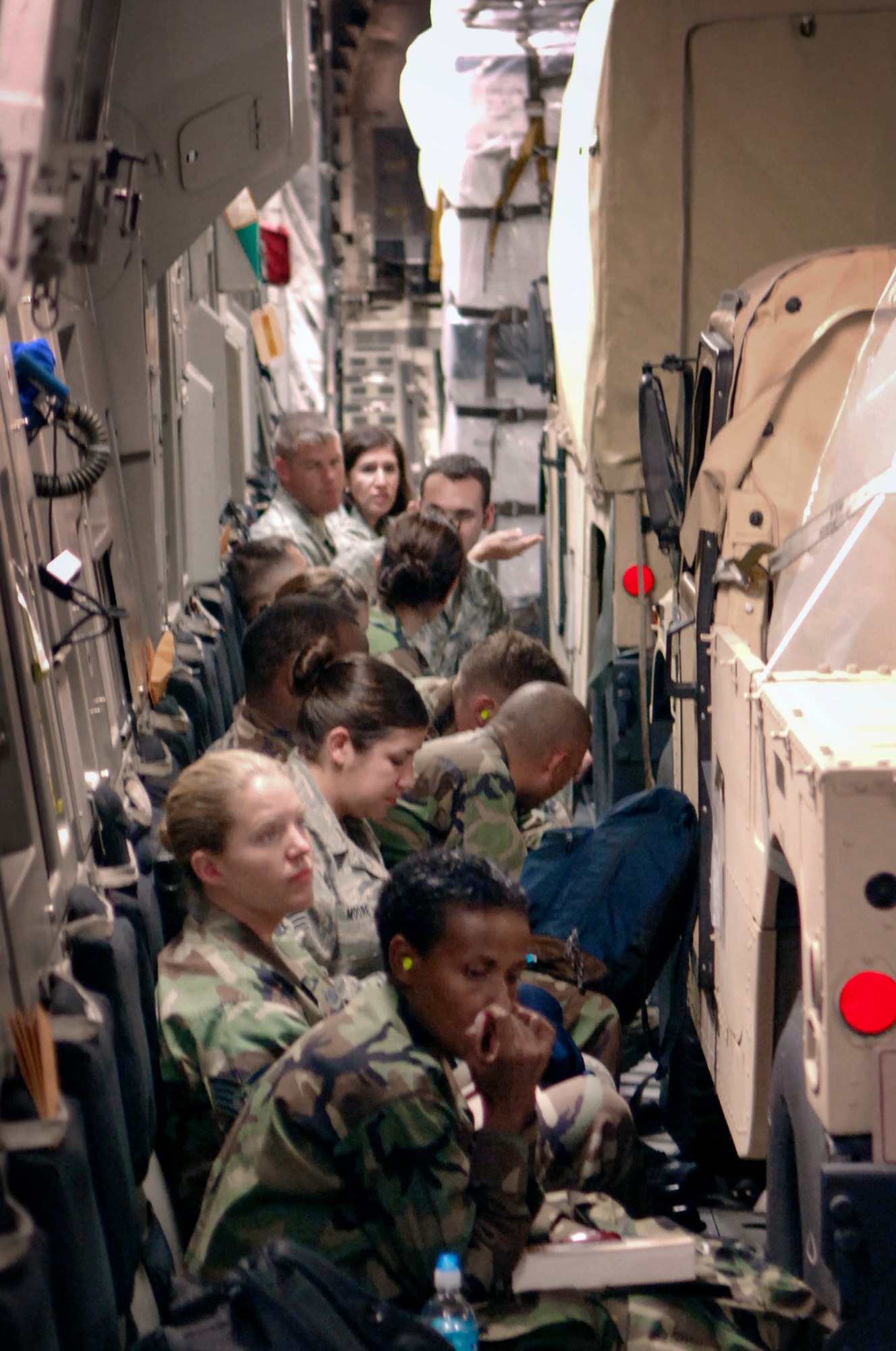 Members of the 6th Medical Group Mobile Aeromedical Staging Facility team, MacDill Air Force Base, Fla. plan for operations in route to Beaumont, Texas. The team deployed to assist in preparation for Hurricane Gustav evacuations. (U.S. Air Force photo/Staff Sgt. Joseph Swaff)
