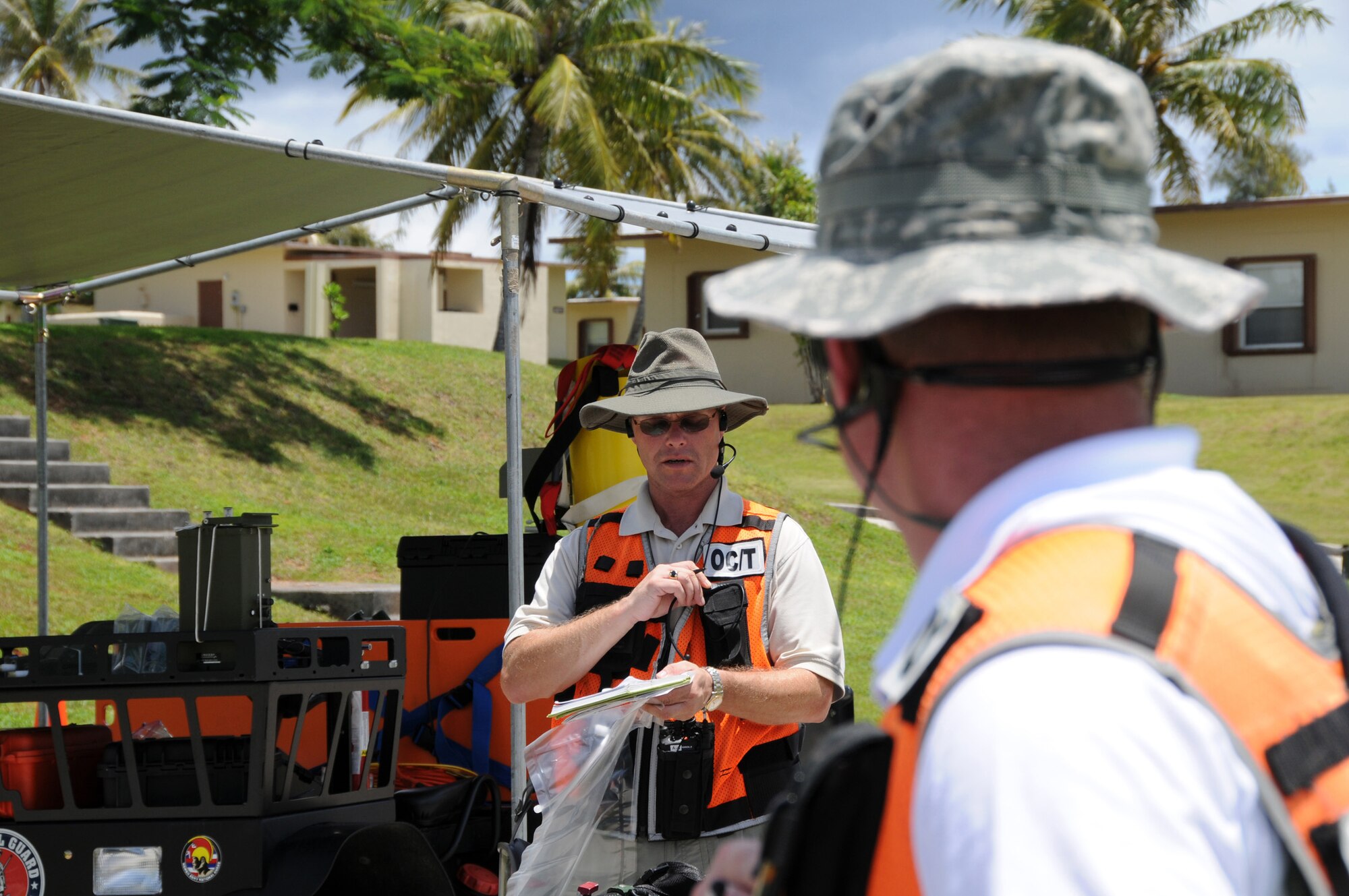 ANDERSEN AIR FORCE BASE, Guam - The certification of the Guam National Guard Civil Support Team was conducted here August 25. Upon certification the team is capable of detecting and reporting various weapons of mass destruction elements.  Once these items are identified, the team develops strategies for neutralizing them.  (U.S. Air Force photo by Staff Sgt. Jamie Lessard)