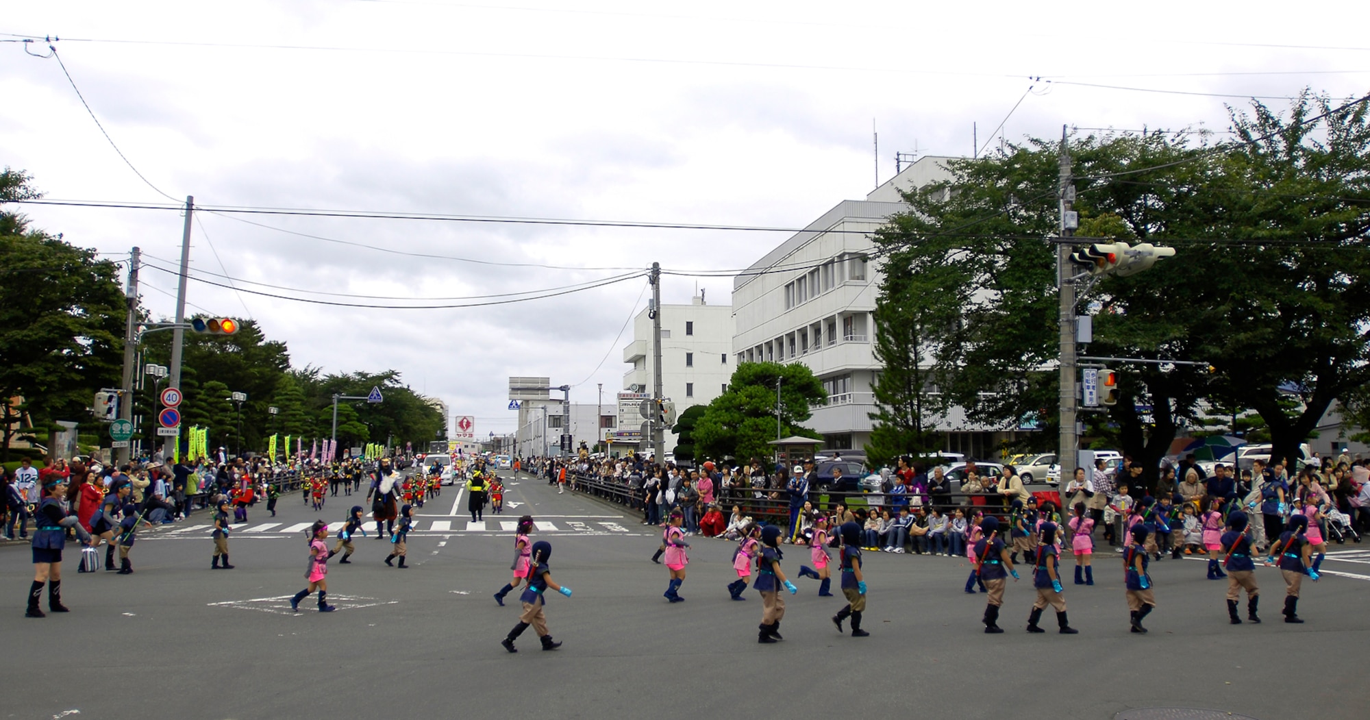MISAWA AIR BASE, Japan -- Japanese children walk in the Misawa Summer Festival Parade as Samurai Aug. 23, 2008. This years festival celebrated Misawa city's 50th birthday.  (U.S. Air Force photo by Senior Airman Chad Strohmeyer)