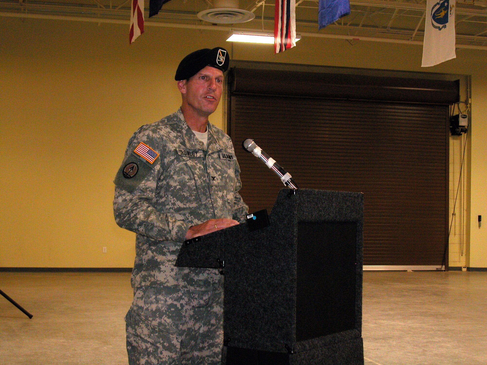 Col. Robert E. Crowley (pictured)


Colonel Robert E. Crowley assumes command of the 358th Civil Affairs Brigade from Col. Stuart “Toby” Pennels during a change of command ceremony on Aug. 9 at March Air Reserve Base presided over by Col. Sean M. Kelly, deputy commander and chief of staff, 351st Civil Affairs Command. Civil Affairs is the capability the U.S. Army employs to enhance cooperation between the military and the civilian population of a foreign country. Its forces provide cultural expertise and the unique ability to work together with the civilian population of a war zone or disaster relief area. The 358th Civil Affairs Brigade is part of the U.S. Army Civil Affairs and Psychological Operations Command which is headquartered at Fort Bragg, N.C. They are one of the major contributors in the rebuilding efforts in Iraq and Afghanistan, providing humanitarian aid and restoring basic service. The Brigade recently moved from Norristown, PA, to March ARB. (U.S. Air Force photos by Maj. Don Traud, 452 AMW/PA)