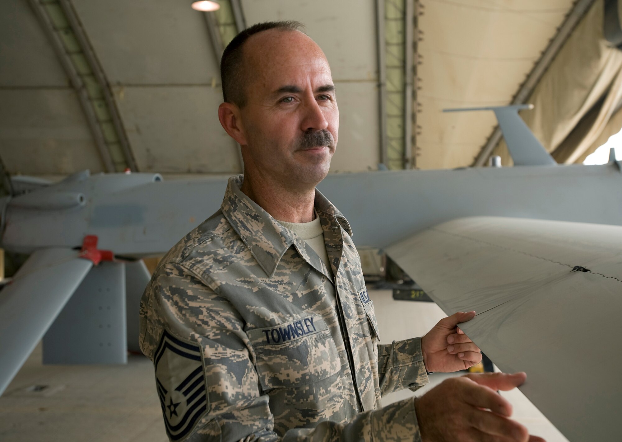 KANDAHAR AIR BASE, Afghanistan – Senior Master Sgt. Kenneth Townsley, 62nd Expeditionary Reconnaissance Attack Squadron, Townsley was recently recognized by the Air Force with a Lew Allen winner. This award recognizes the outstanding accomplishments of base-level officers and Senior NCOs in aircraft, munitions or missile maintenance directly involved in aircraft sortie generation. (U.S. Air Force photo/Master Sgt. Keith Brown)