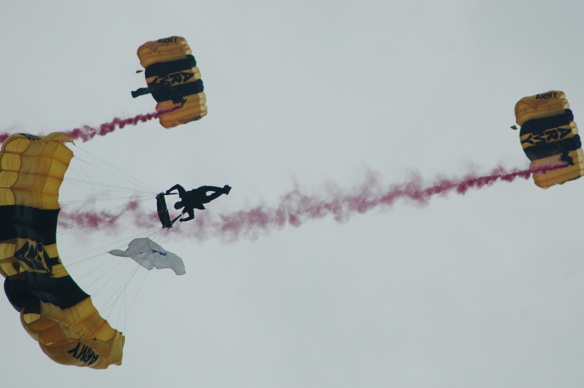 WESTOVER AIR RESERVE BASE, Mass. -- Despite the ominous morning clouds and the threat of huricane Hannah, Saturday's air show performers were able to fly and they were met with loud applause from on-lookers.  Today's show will feature the U.S. Air Force Thunderbirds,the U.S. Navy F-18 Super Hornet demonstration team and other aerobatic performers.  Gates open at 8 a.m. and the show starts at 9 a.m.  The air show is free and open to the public.
