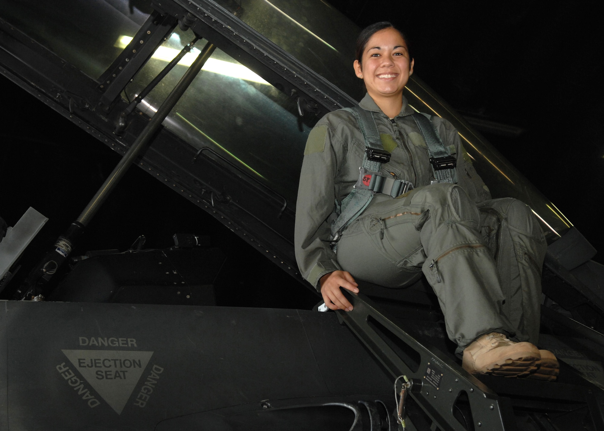 SPANGDAHLEM AIR BASE, Germany -- Staff Sgt. Crystal Partida, 52nd Operations Support Squadron, prepares to take an incentive flight September 5, 2008. Sgt. Partida earned her incentive flight for winning United States Air Forces Europe Air Traffic Controller of the Year. (U.S Air Force photo by Airman Staci Miller)