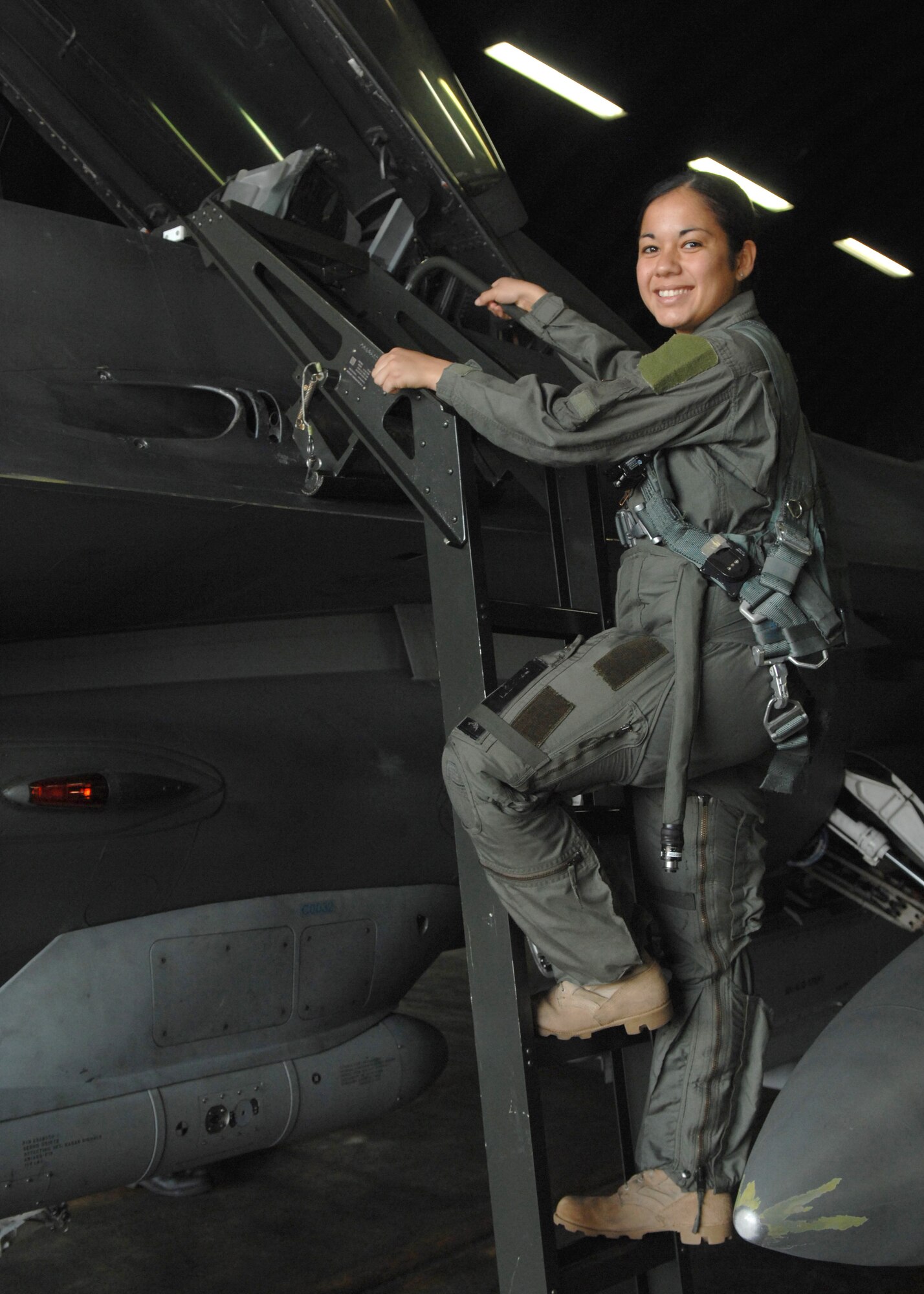 SPANGDAHLEM AIR BASE, Germany -- Staff Sgt. Crystal Partida, 52nd Operations Support Squadron, prepares to take an incentive flight September 5, 2008. Sgt. Partida earned her incentive flight for winning United States Air Forces Europe Air Traffic Controller of the Year. (U.S Air Force photo by Airman Staci Miller)