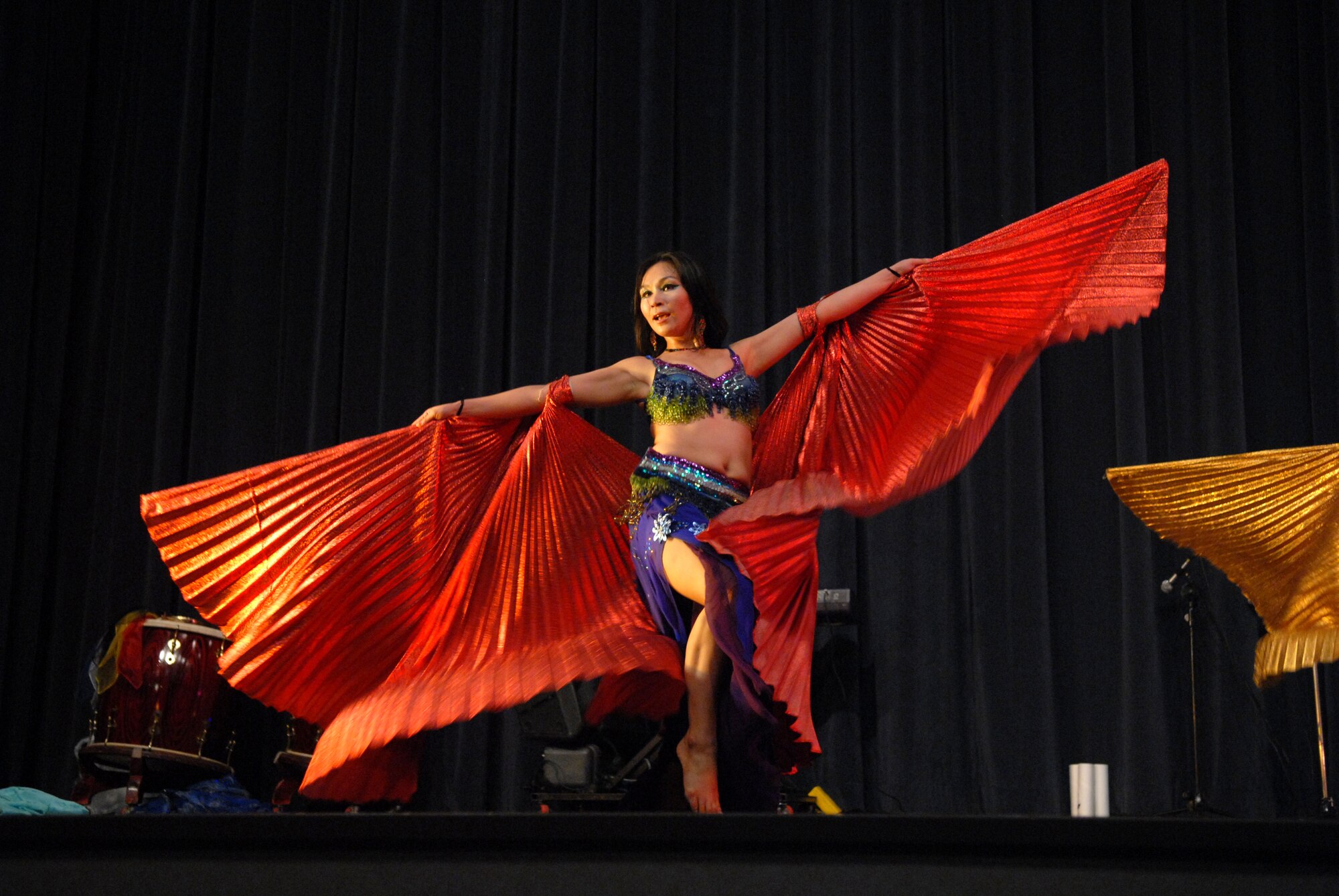 KUNSAN AIR BASE, Republic Of Korea -- A Dancer  from the Heuksori Korean drum and dance team performs here Sept. 5. The Korean American Golf Association and the Korean Employee Golf Association sponsored this event free for all servicemembers. (US Air Photo by Senior Airman Angela Ruiz)