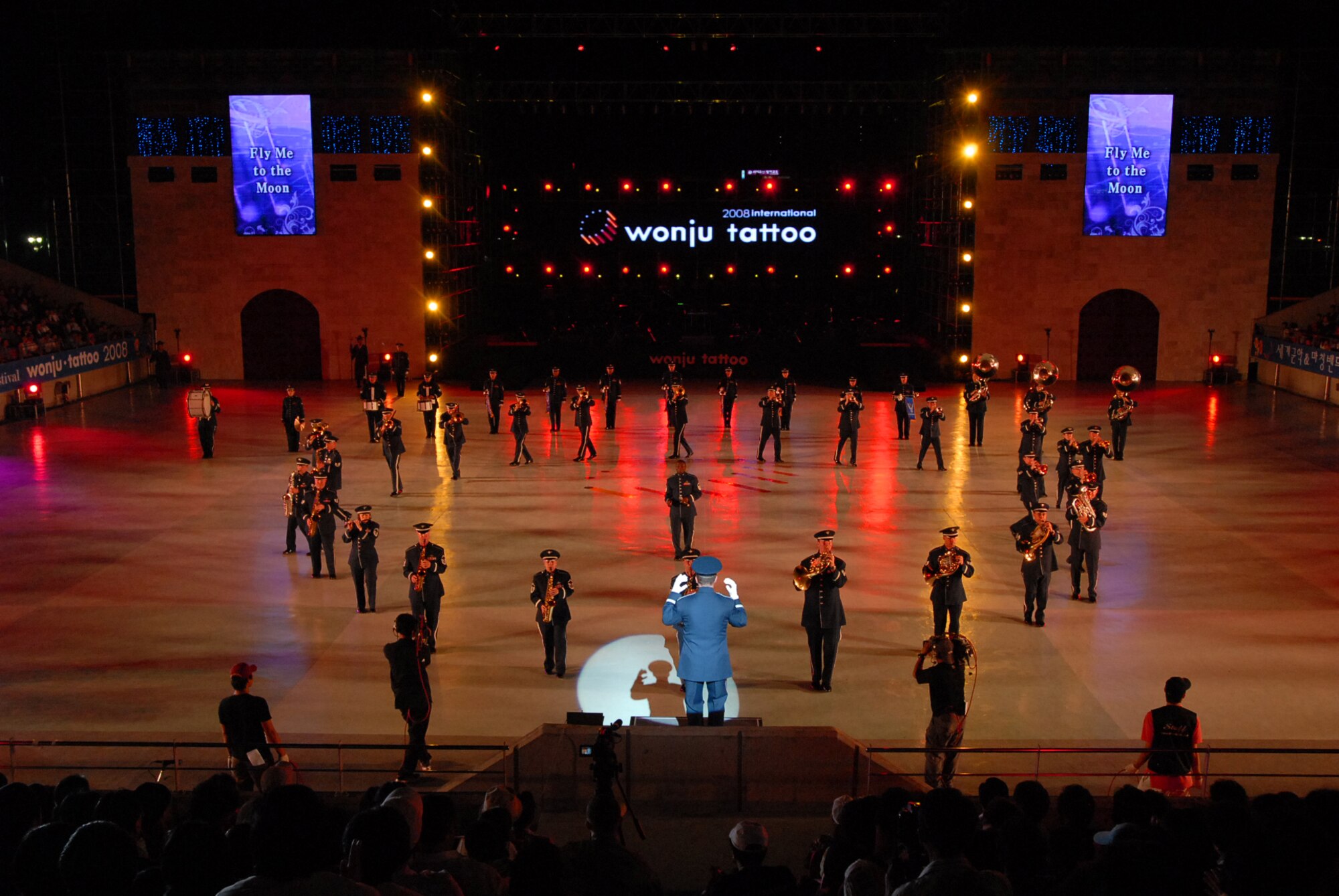 WONJU, Republic of Korea -- Members of the U.S. Air Force Total Force Band perform at the 2008 International Tattoo here Sept. 5. The band was formed of regional band members from commands worldwide.
