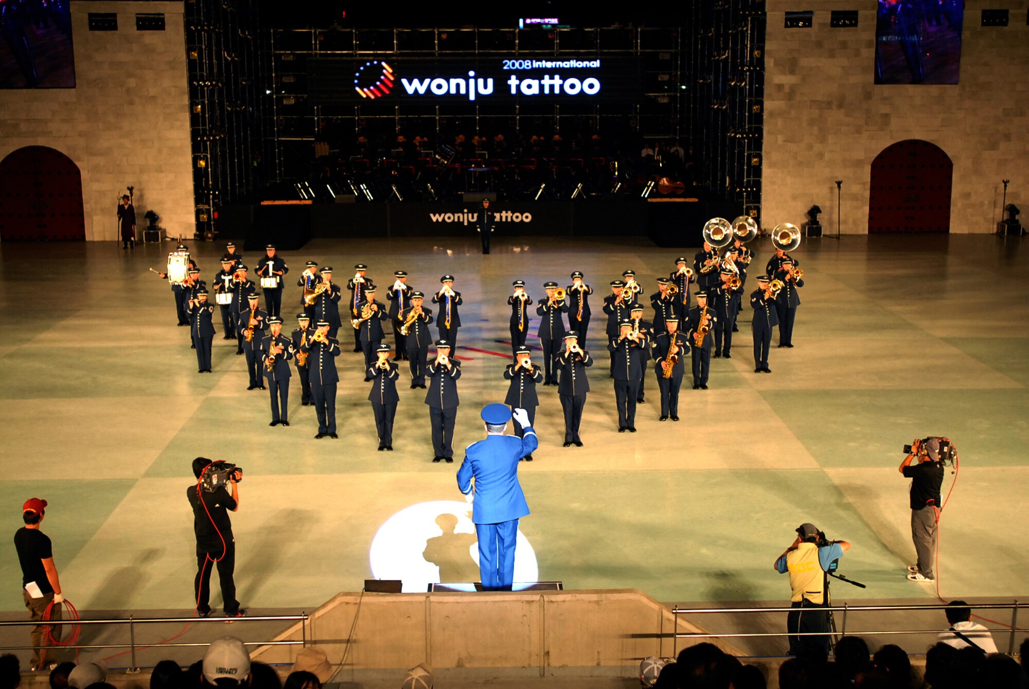 WONJU, Republic of Korea -- Members of the U.S. Air Force Total Force Band perform at the 2008 International Tattoo here Sept. 5. The band was formed of regional band members from commands worldwide.