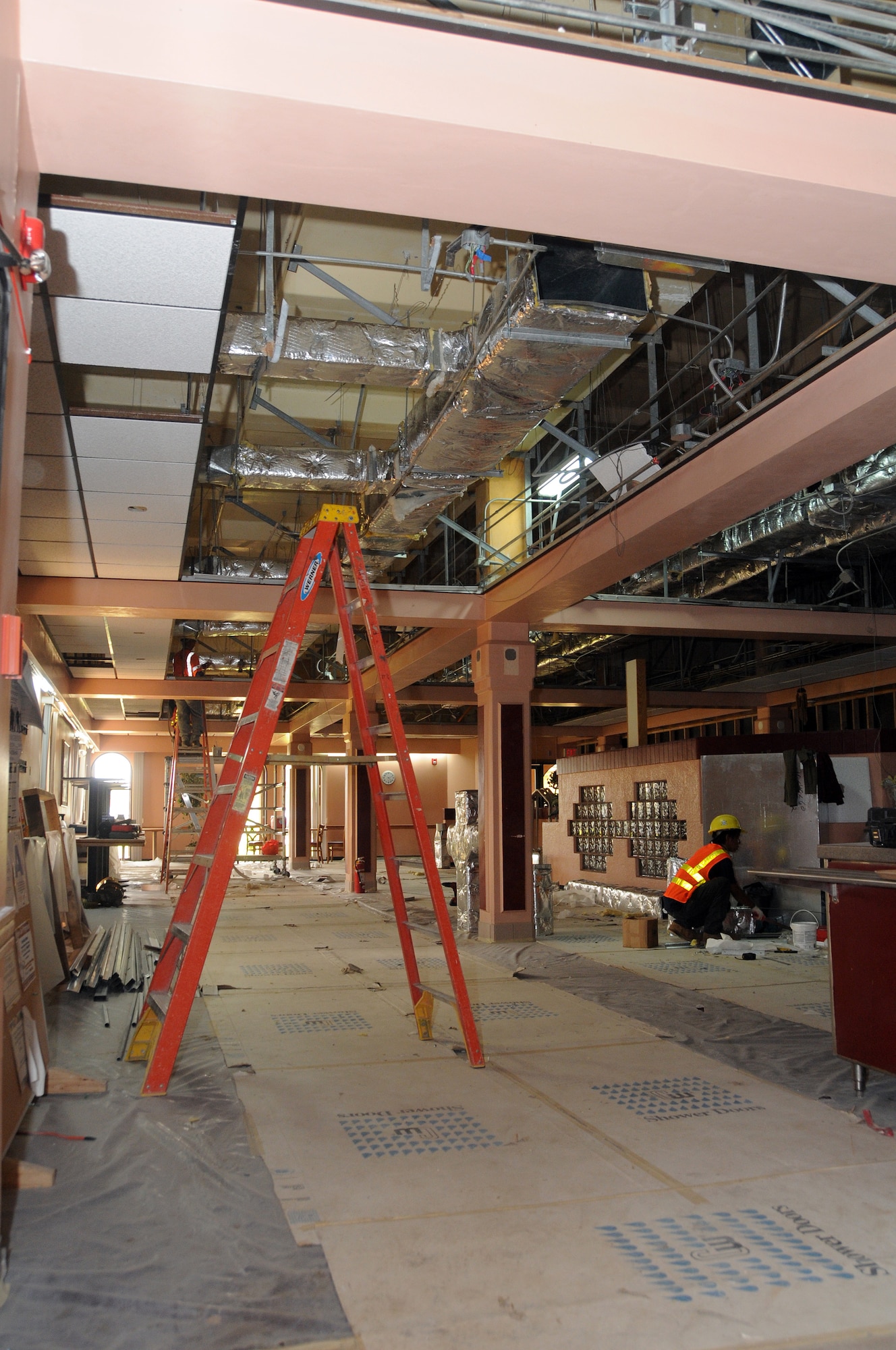 ANDERSEN AIR FORCE BASE, Guam - The right side of the Magellan Inn dining facility undergoes the second phase of a three-phase major renovation project here Sept. 9. The project costs $1.1 million. (U.S. Air Force photo by Airman 1st Class Courtney Witt)