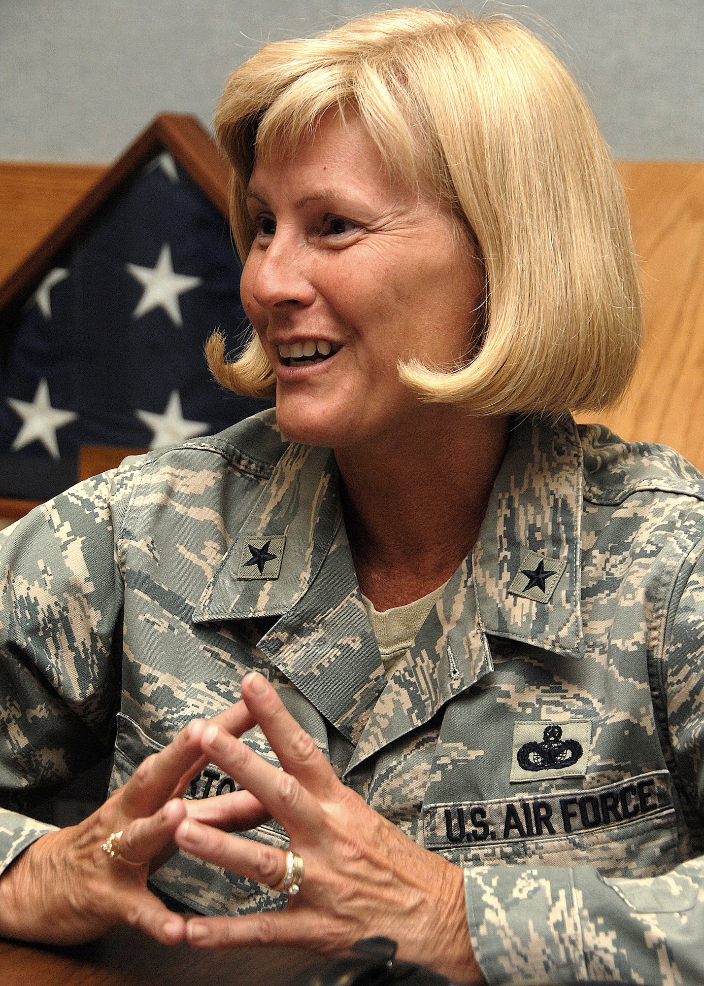 Brig. Gen. Mary Kay Hertog, director of security forces for the Air Force, paid a visit to Kirtland AFB Aug. 18 and 19. U.S. Air Force photo by Todd Berenger
