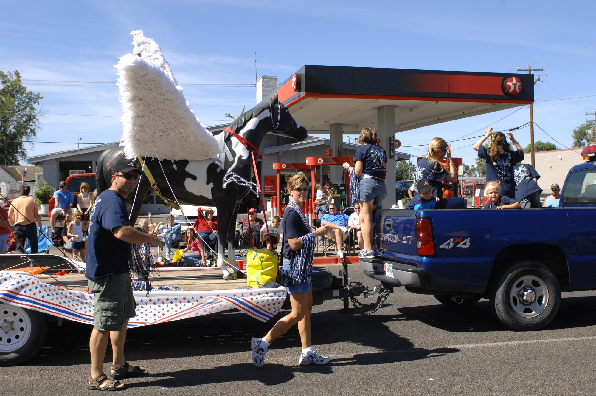 MOUNTAIN HOME AIR FORCE BASE, Idaho - The 366th Operations Support Squadron was one of more than 100 entries into the the Air Force Appreciation Day parade in Mountain Home Sept. 6.This was the 48th Annual AFAD celebration, which celebrates the friendship and partnership between the community and base. (U.S. Air Force photo/ Airman Deborah Young)