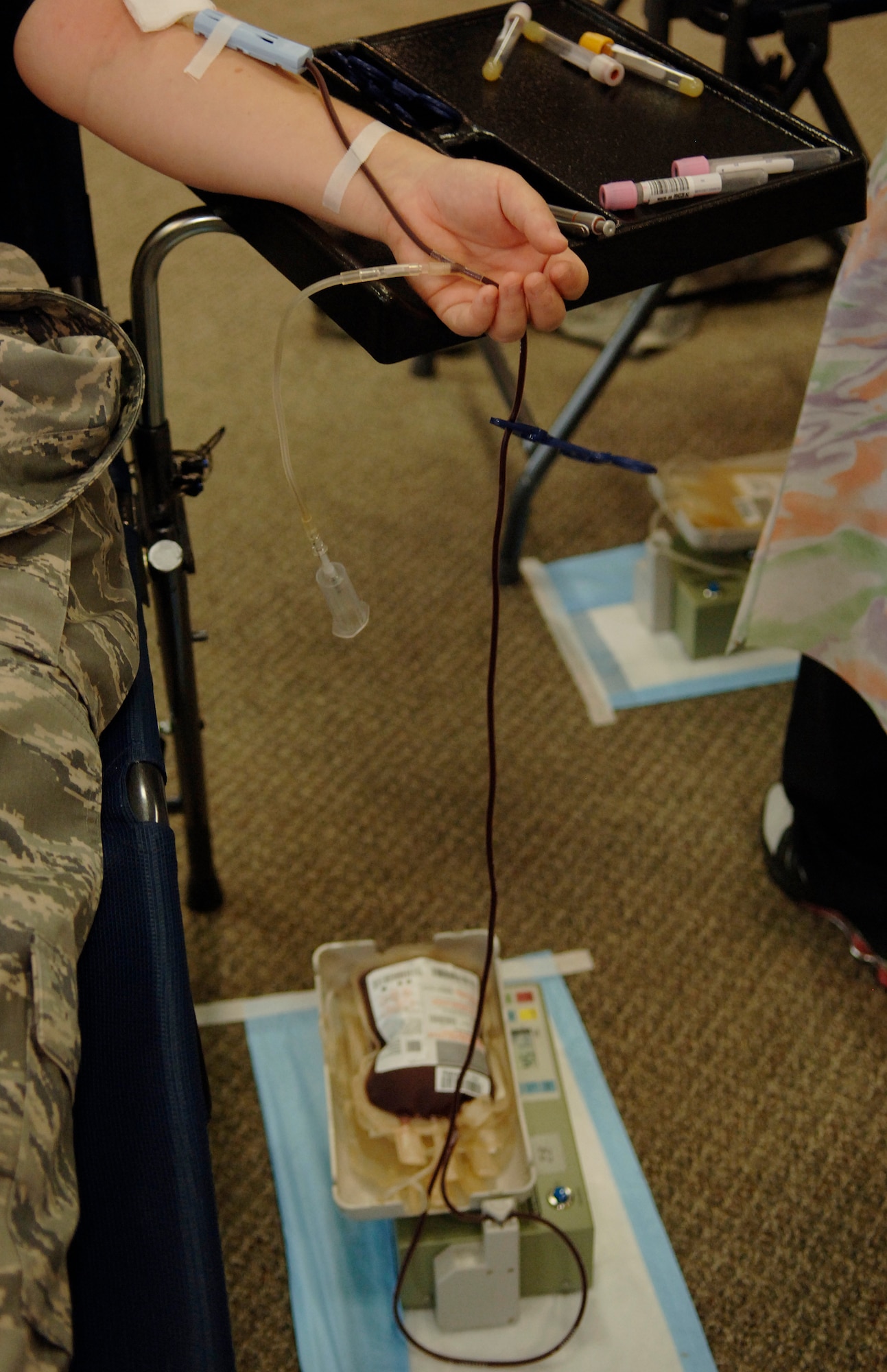 One unit of blood equals one donation.  Forty or more units can be required for a trauma victim. The monthly goal for Naval Medical Center Portsmouth is between 500 and 700 units.  A unit of blood can cost an average of $260 if purchased from a civilian blood program. (U.S. Air Force photo/Tech. Sgt. Levi Collins)