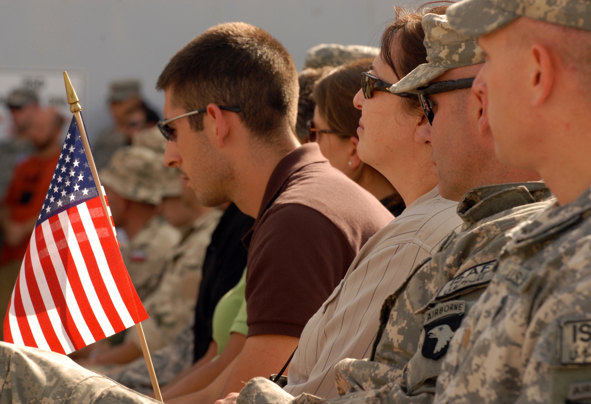 BAGRAM AIR FIELD, Afghanistan (Sept. 11, 2008) -- Troops from Coalition and International Security Assistance Forces, along with contractors and employees on Bagram Air Field gathered Thursday for the 9/11 ceremony that was held on base. (U.S. Army photo by Spc. Scott Davis)