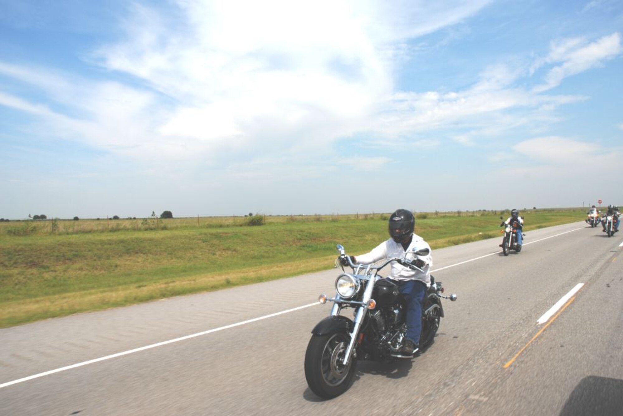 TACAMO sailors hit the road for safety on a 59 mile ride to promote the relationship between experienced and inexperienced rigers.(Navy photo/Jessica Vargas)