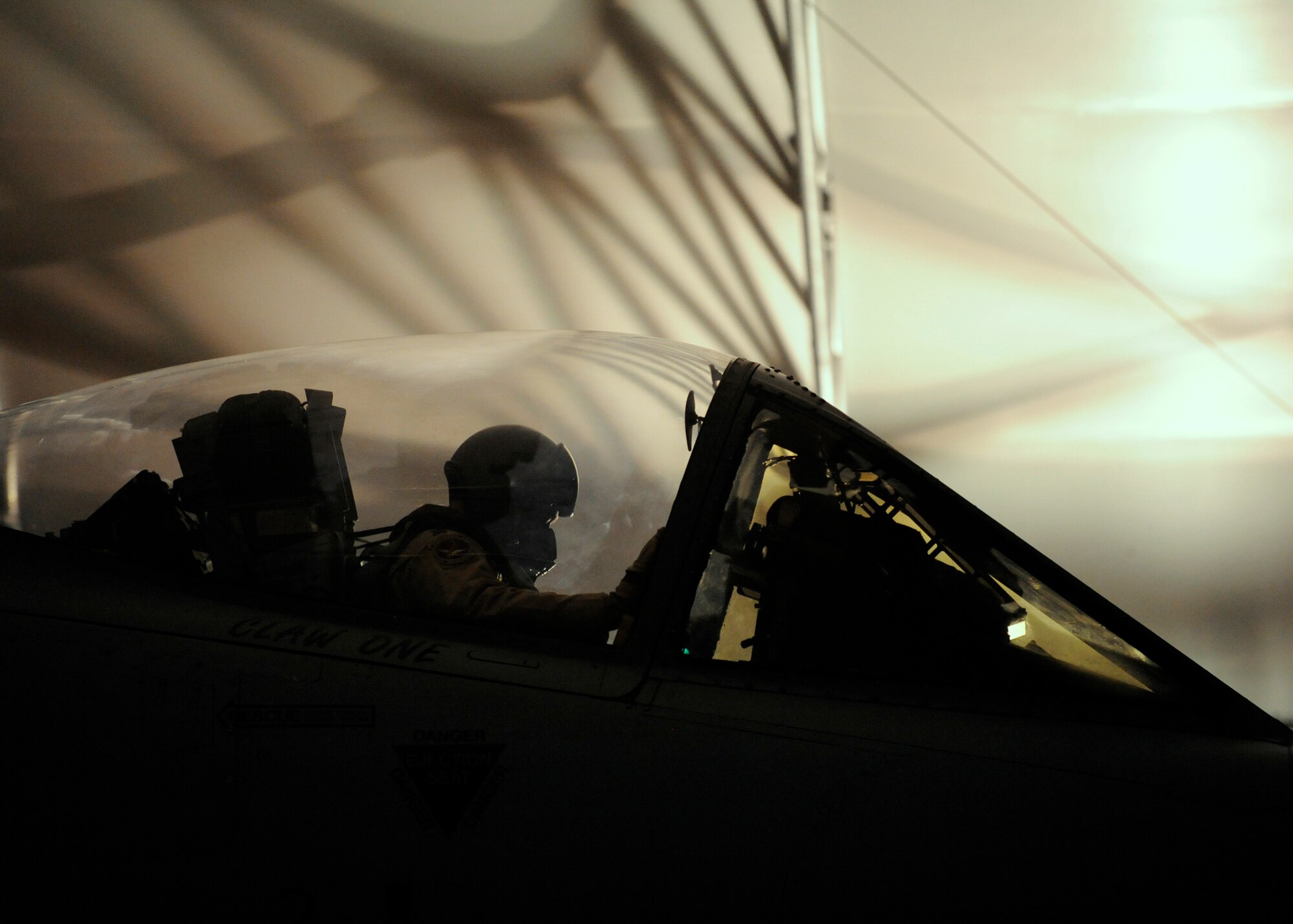 MOODY AIR FORCE BASE, Ga. -- An A-10C Thunderbolt II pilot prepares to taxi out of a hangar here Sept. 8. The 75th Fighter Squadron is deploying from Moody AFB for the first time. (U.S. Air Force photo by Senior Airman Brittany Barker)