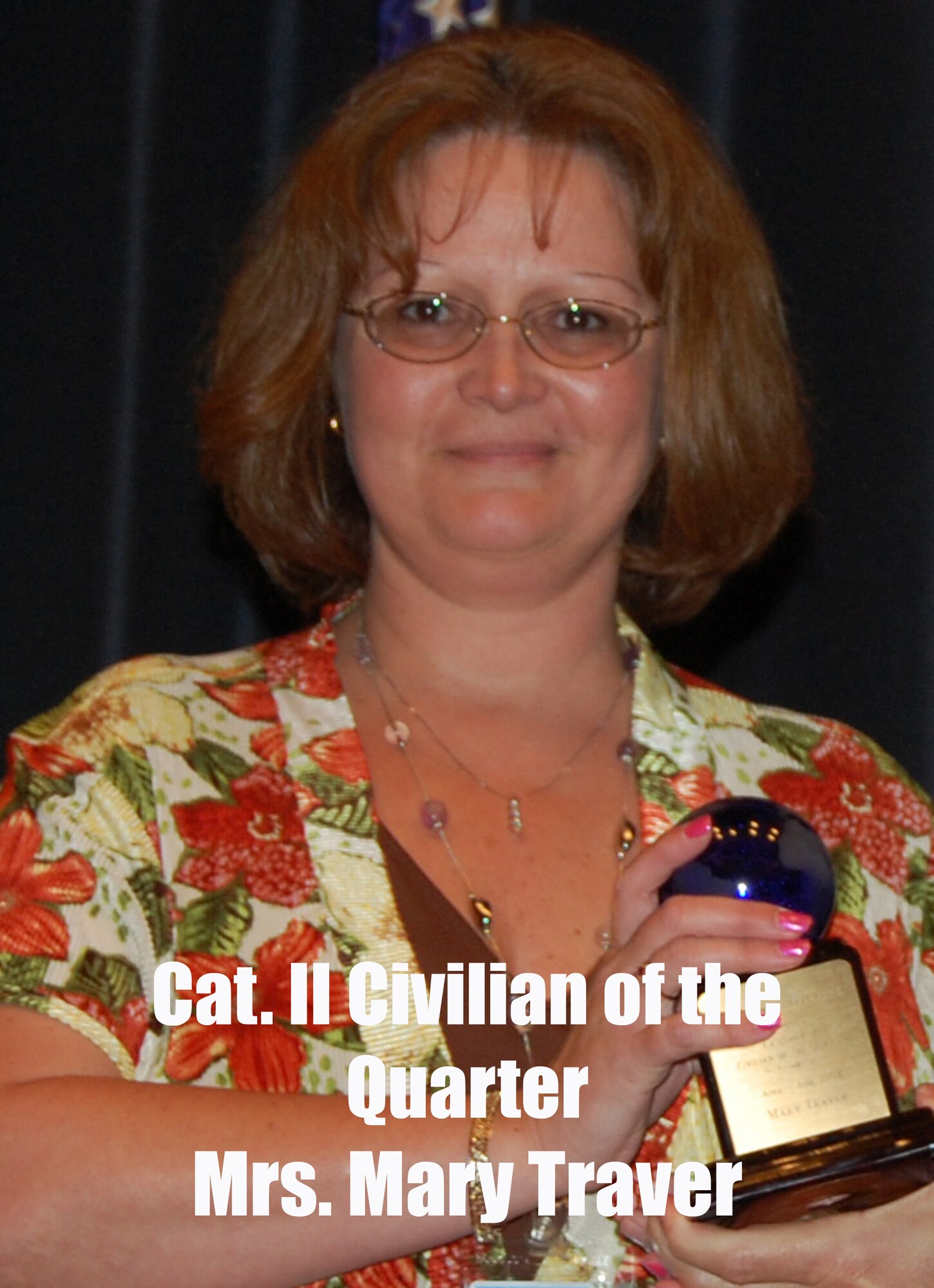 Mrs. Mary Traver was the U.S. Air Force Expeditionary Center's Category II Civilian of the Quarter for April to June 2008.  (U.S. Air Force Photo Illustration/Tech. Sgt. Scott T. Sturkol)