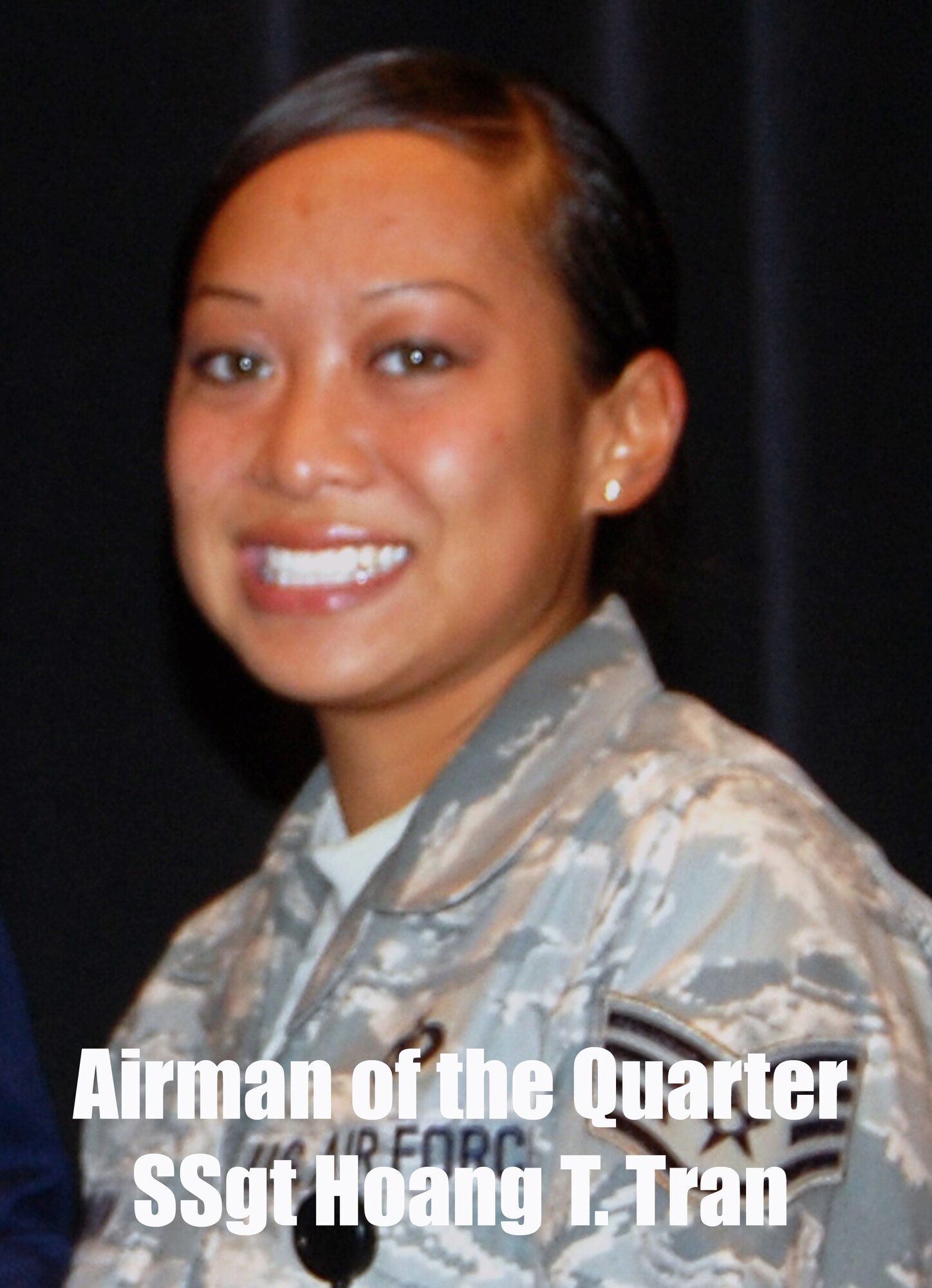 Staff Sgt. Hoang T. Tran was the U.S. Air Force Expeditionary Center's Airman of the Quarter for April to June 2008.  (U.S. Air Force Photo Illustration/Tech. Sgt. Scott T. Sturkol)