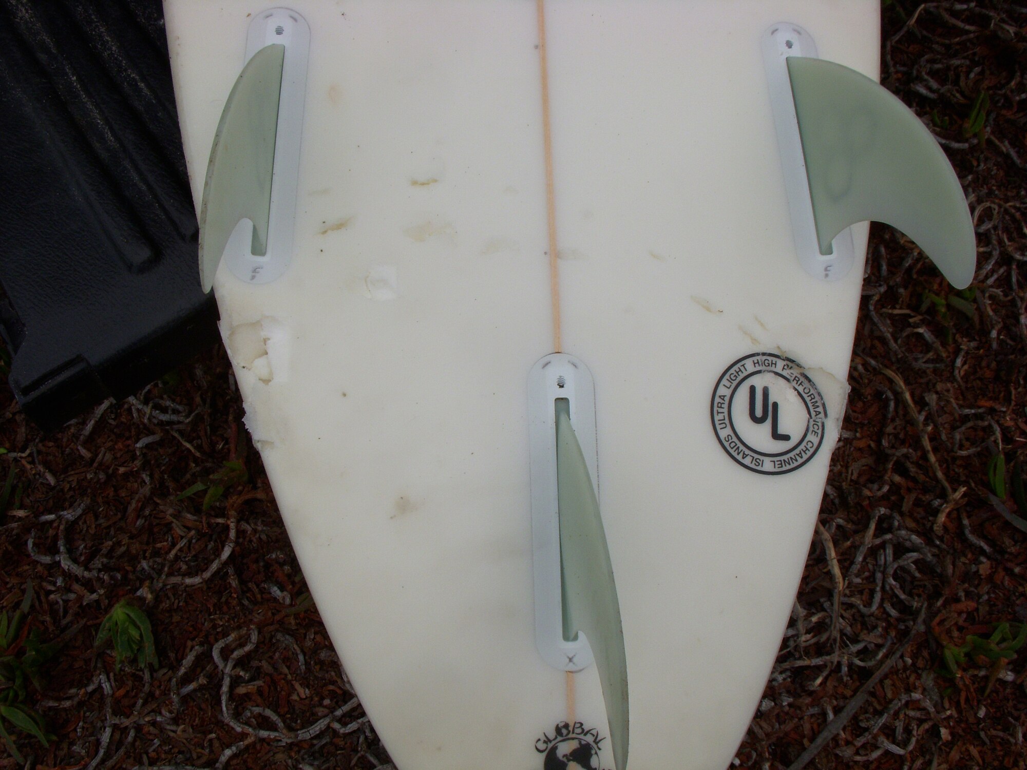VANDENBERG AIR FORCE BASE, Calif. --  Security forces took a photo of a surf board that was attacked by a shark off the coast near Vandenberg. (Courtesy photo)