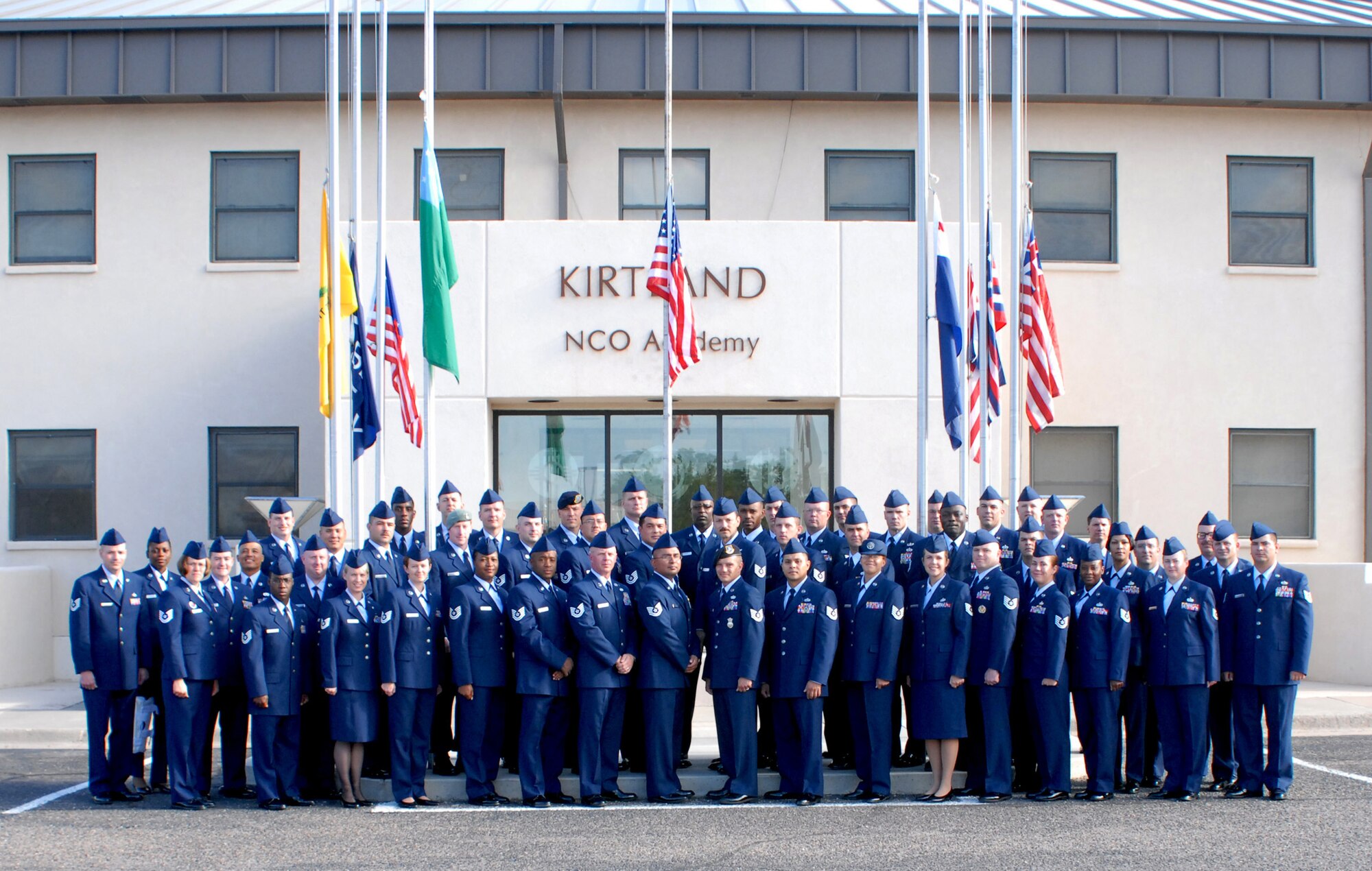 KIRTLAND AIR FORCE BASE, N.M. -- Fifty-four Airmen graduated from Kirtland Noncommissioned Officer Academy, Class 08-6, Sept 12. (Courtesy photo) 