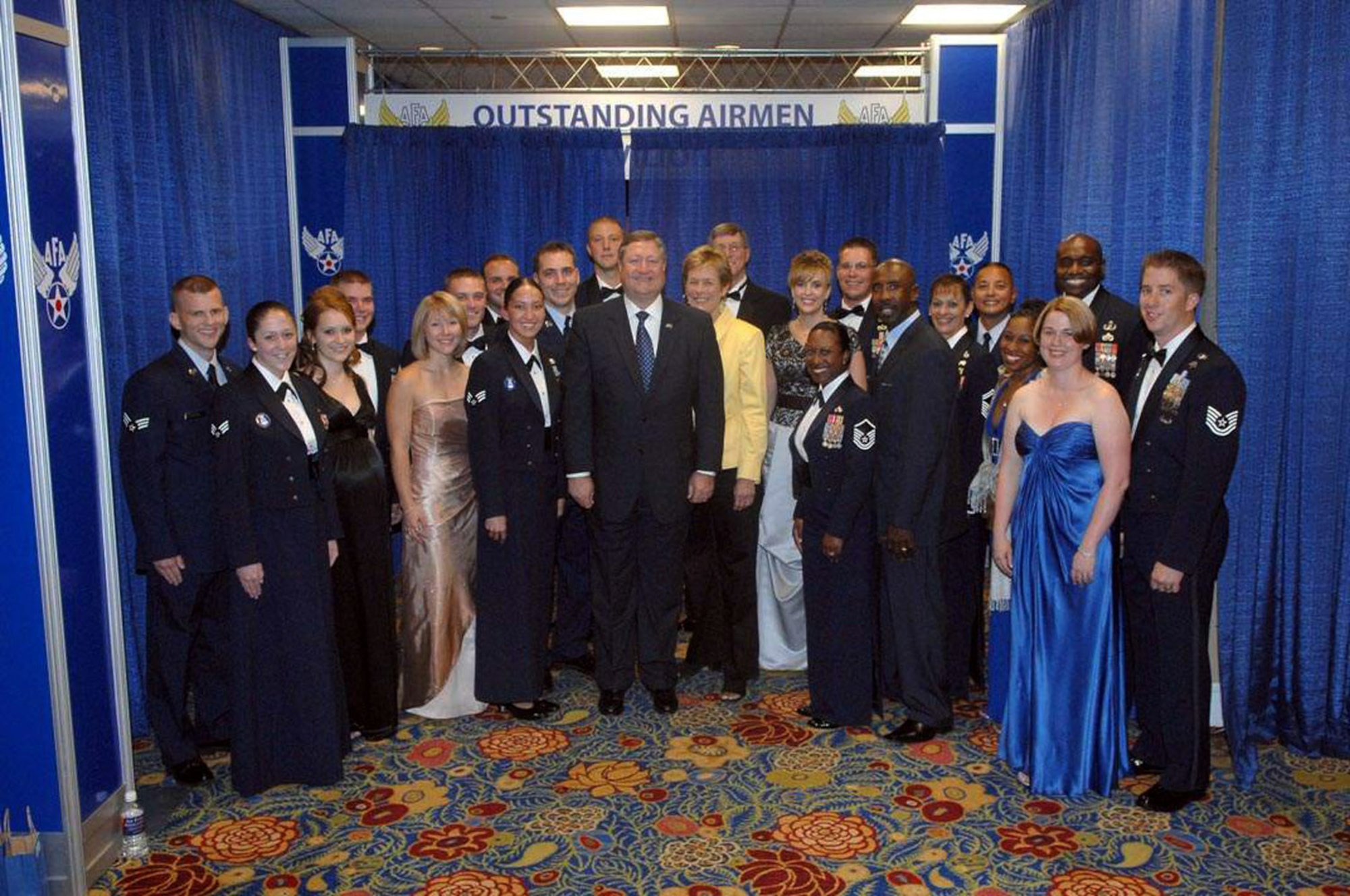 Acting Secretary of the Air Force Michael B. Donley stands with the 12 Outstanding Airmen of the Year. (U.S. Air Force photo)