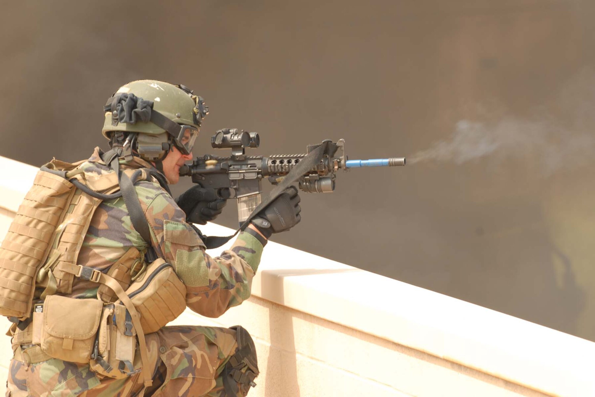 U.S. Air force photo of the 2008 Para Rescue Rodeo hosted by the 123rd Special Tactics Squadron Kentucky Air National Guard. The rodeo consisted of Air Force, Air Force Reserve, Air National Guard and Canadian participants. During the weeklong event consisting of eight different teams they competed in five different areas. Mass casualty, Urban Tactical Personal Recovery, Confine Space, Rescue Jump Master, and the Canopy Accuracy event. The Main goal of the rodeo was competition, providing cross intelligence sharing and training in a simulated real life environment. (USAF Photo by MSgt Gerold O. Gamble) 