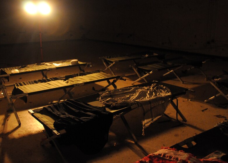 ANDERSEN AIR FORCE BASE, Guam - A simulated field hospital was one of many places used for training scenarios during TRICRAB ‘08, a 24-hour multinational, joint-service explosive ordnance disposal exercise conducted Sept. 14-18. Teams representing the U.S. Air Force, U.S. Navy, Royal Australian Air Force and Royal Australian Navy set up tents on a simulated forward operating base at Andersen South with perimeter and site security by the U.S. Army National Guard Guam. The joint forces conducted scenarios at Andersen South, Northwest Field and Naval Base Guam. (U.S. Air Force photo by Airman 1st Class Nichelle Griffiths)