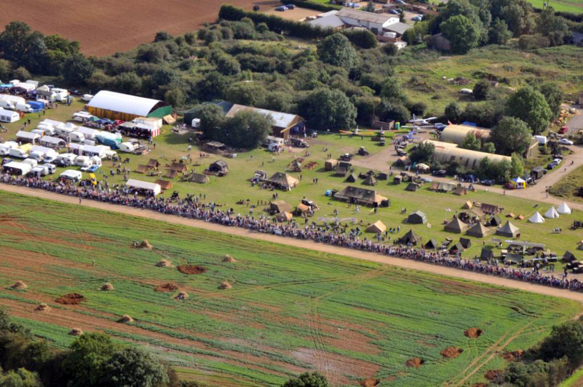 RAF Spanhoe as seen from the air during Operation Market Garden 2008.  Operation Market Garden was a two day event held to honor WWII veterans that were stationed at the English airfield. (U.S. Air Force courtesy photo)