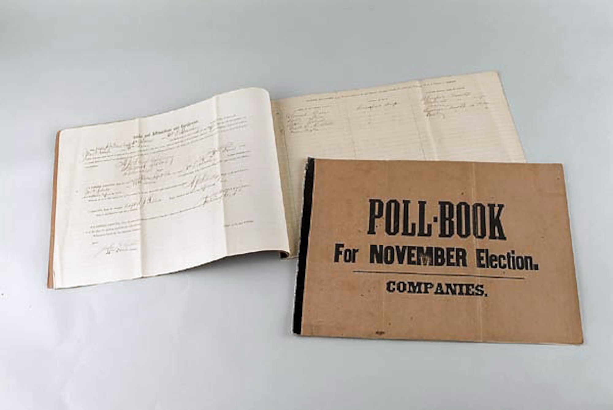 Polling books like this one used in Crawford County, Pa., during the Civil War recorded the names of Soldiers who cast absentee ballots for the 1864 presidential election. (Photo courtesy of the Smithsonian Institution Library)
