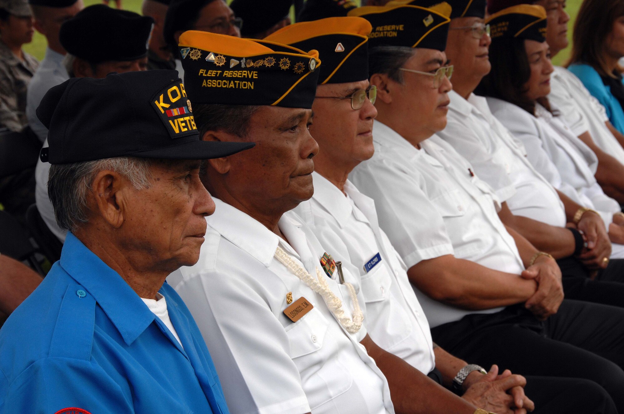 ANDERSEN AIR FORCE BASE, Guam - United States military veterans honor POW/MIAs at a retreat ceremony held here Sept. 19. (U.S. Air Force photo by Airman 1st Class Nichelle Griffiths)
