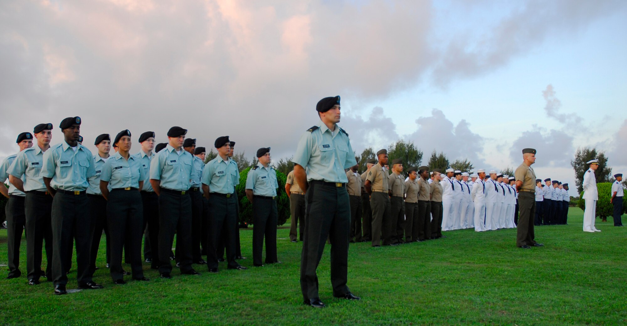 Joint services come together for the POW/MIA Remembrance Ceremony Sept. 19, 2008.  Kadena Air Base holds a remembrance ceremony each year in honor of all POW/MIA service members past and present. (U.S. Air Force photo/Airman 1st Class Amanda Grabiec)