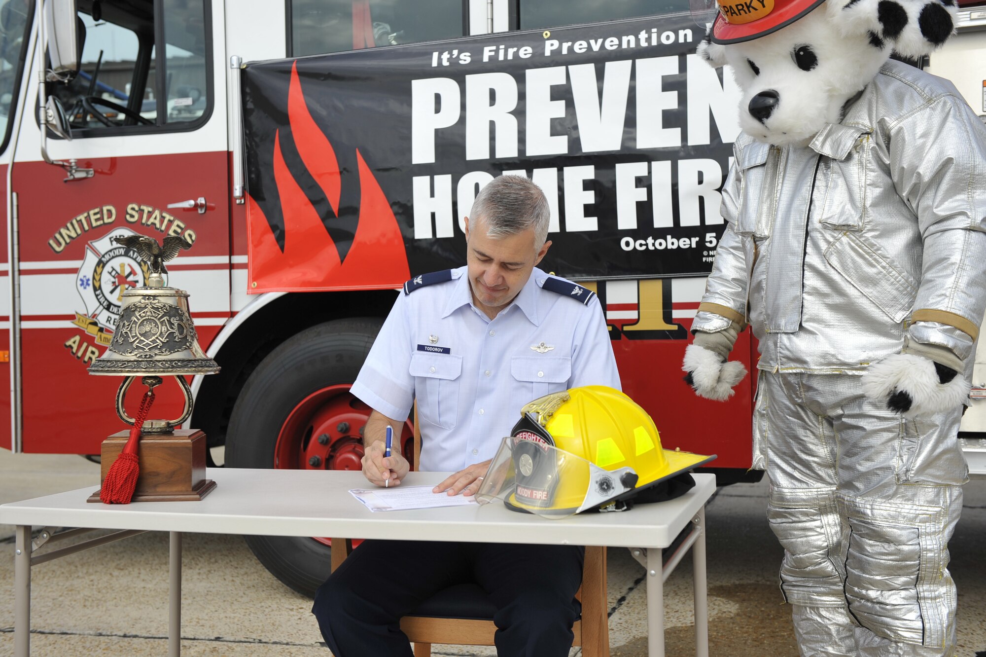 MOODY AIR FORCE BASE, Ga. -- A fire prevention week is scheduled for Oct. 5-11. The 23rd Civil Engineer Fire Department will be set up a booth at the Base Exchange and hold fire safety education at various locations on base in addition to off-base elementary schools. (U.S. Air Force photo by Senior Airman Schelli Jones)