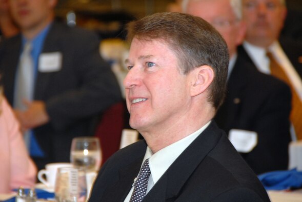 Rep. Michael McNulty was honored by the 109th Airlift Wing and the community during a breakfast ceremony here May 29. (U.S. Air Force photo by Master Sgt. Willie Gizara)